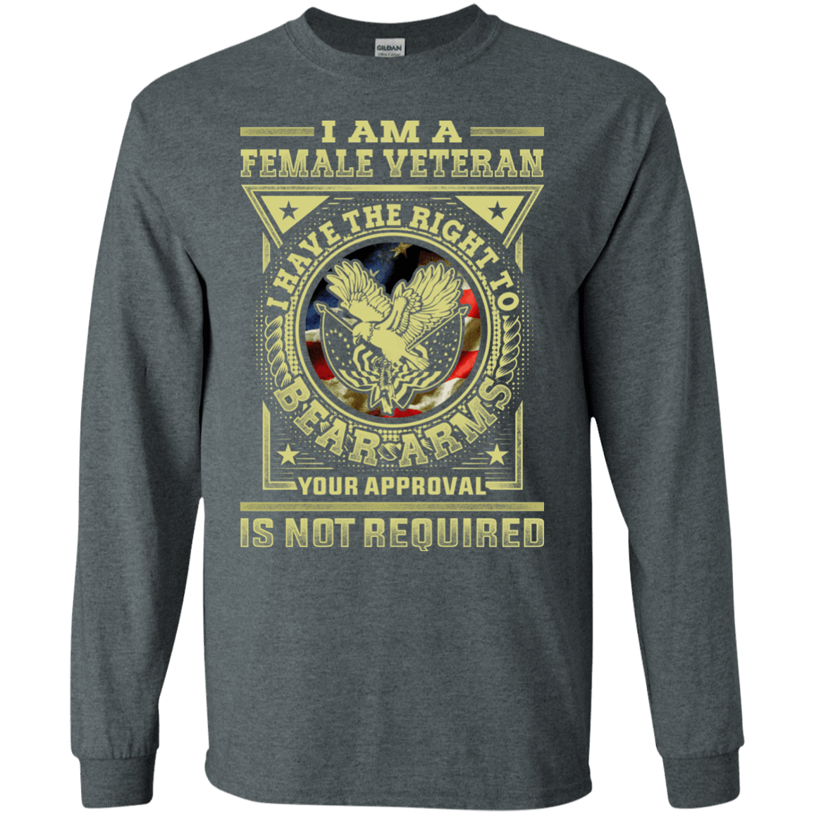 Military T-Shirt "Female Veteran Have the Right To Bear Arms" Front-TShirt-General-Veterans Nation