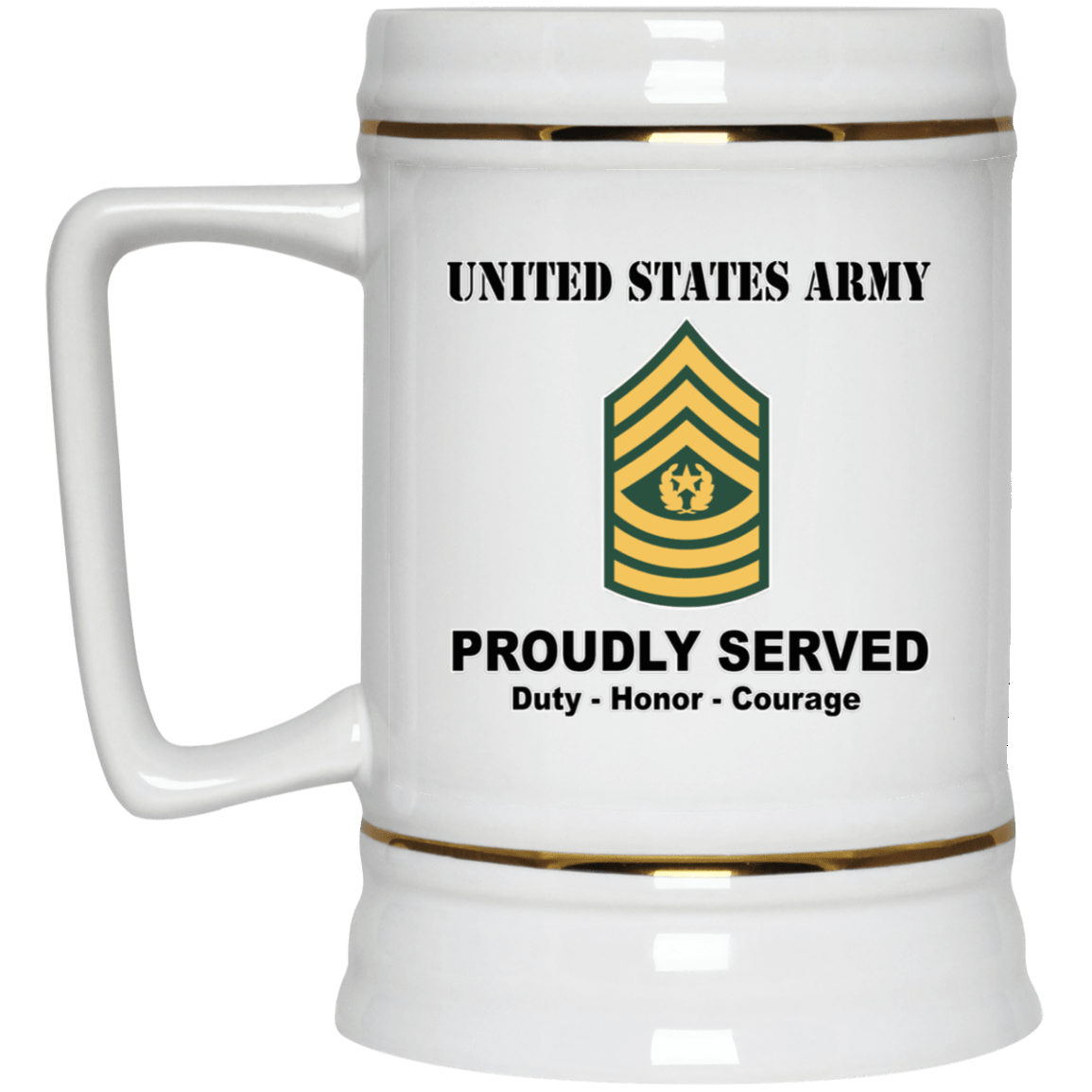 US Army E-9 Command Sergeant Major E9 CSM Noncommissioned Officer Ranks White Coffee Mug - Stainless Travel Mug-Mug-Army-Ranks-Veterans Nation