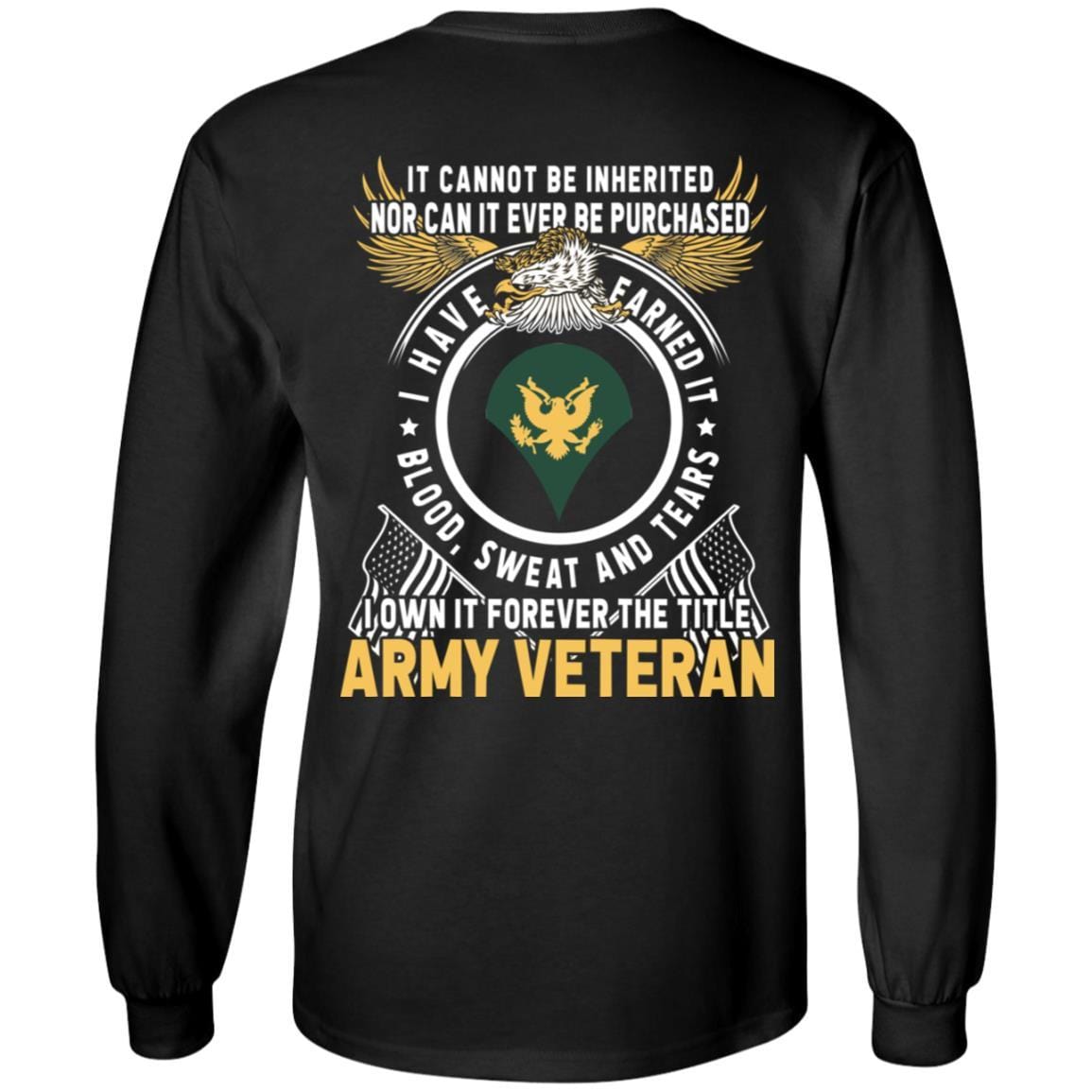 US Army E-4 SPC E4 Specialist Ranks T-Shirt For Men On Back-TShirt-Army-Veterans Nation