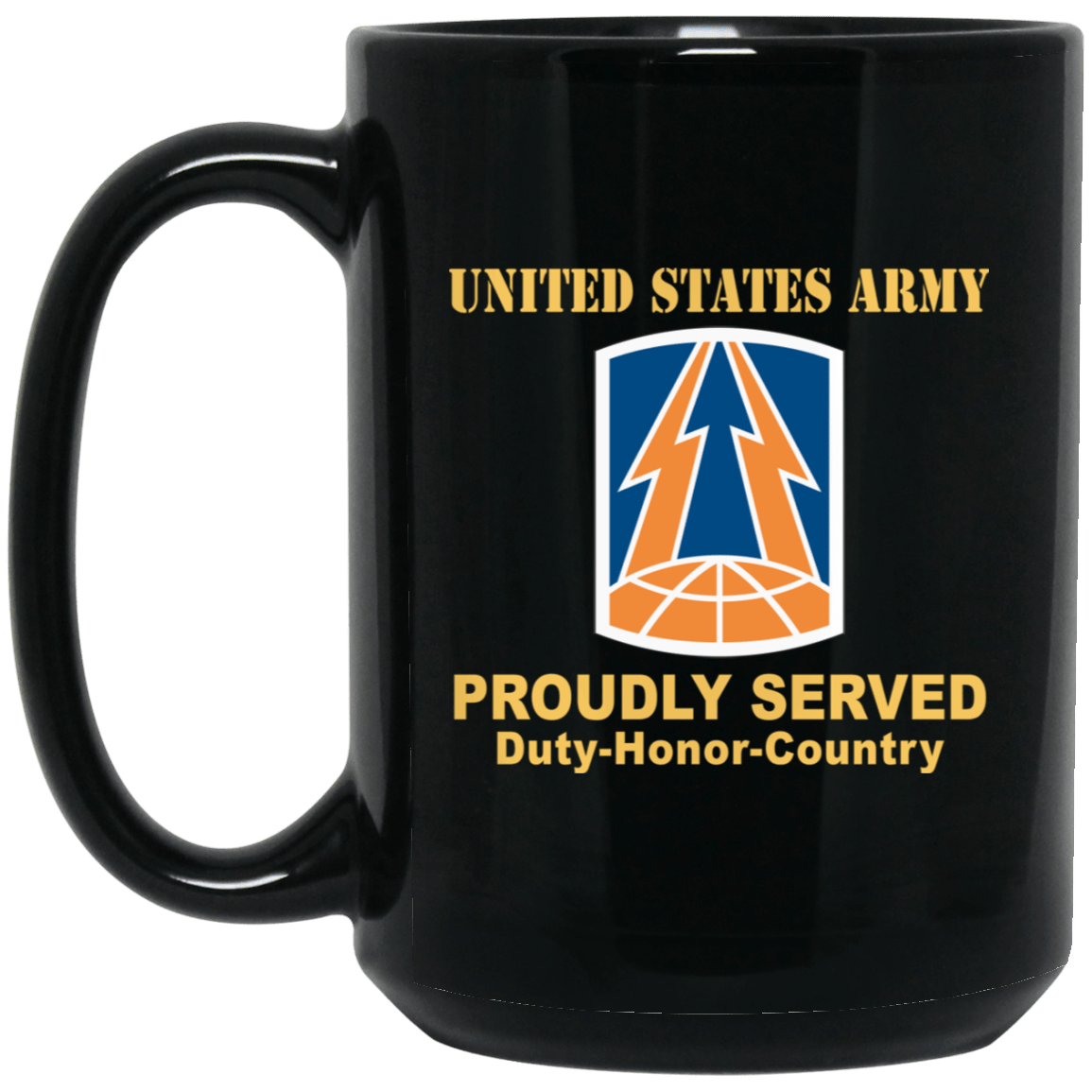 US ARMY 335TH SIGNAL COMMAND- 11 oz - 15 oz Black Mug-Mug-Army-CSIB-Veterans Nation