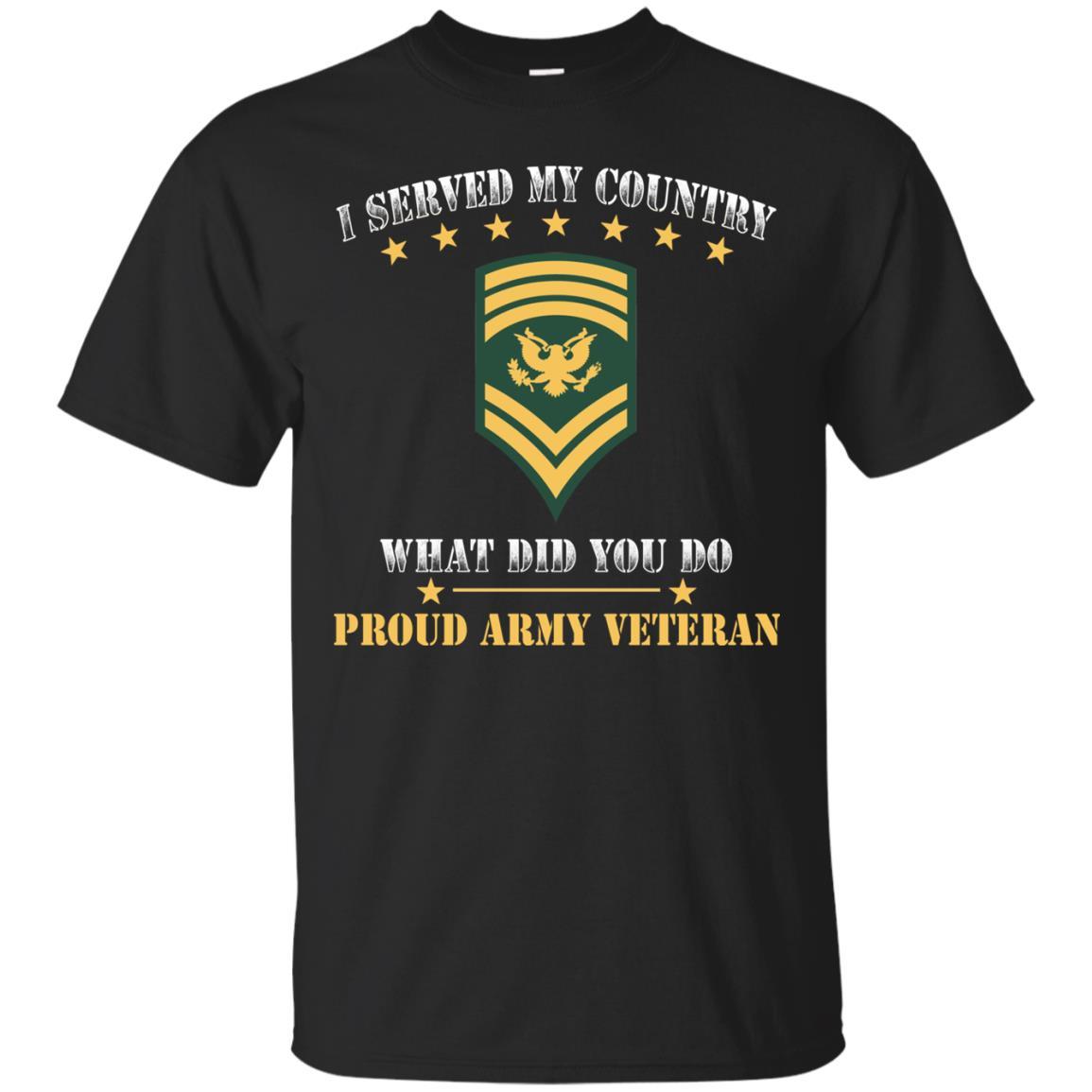 US Army E-9 SPC E9 Specialist Ranks Men Front T Shirt - Proud US Army Veteran-TShirt-Army-Veterans Nation