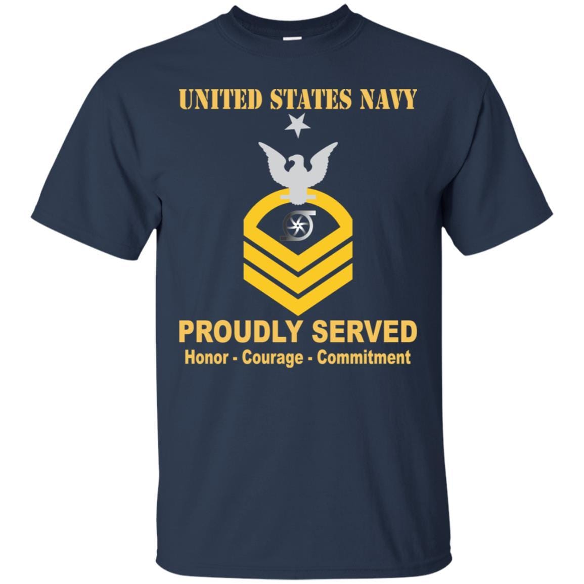 Navy Gas Turbine Systems Technician Navy GS E-8 Rating Badges Proudly Served T-Shirt For Men On Front-TShirt-Navy-Veterans Nation