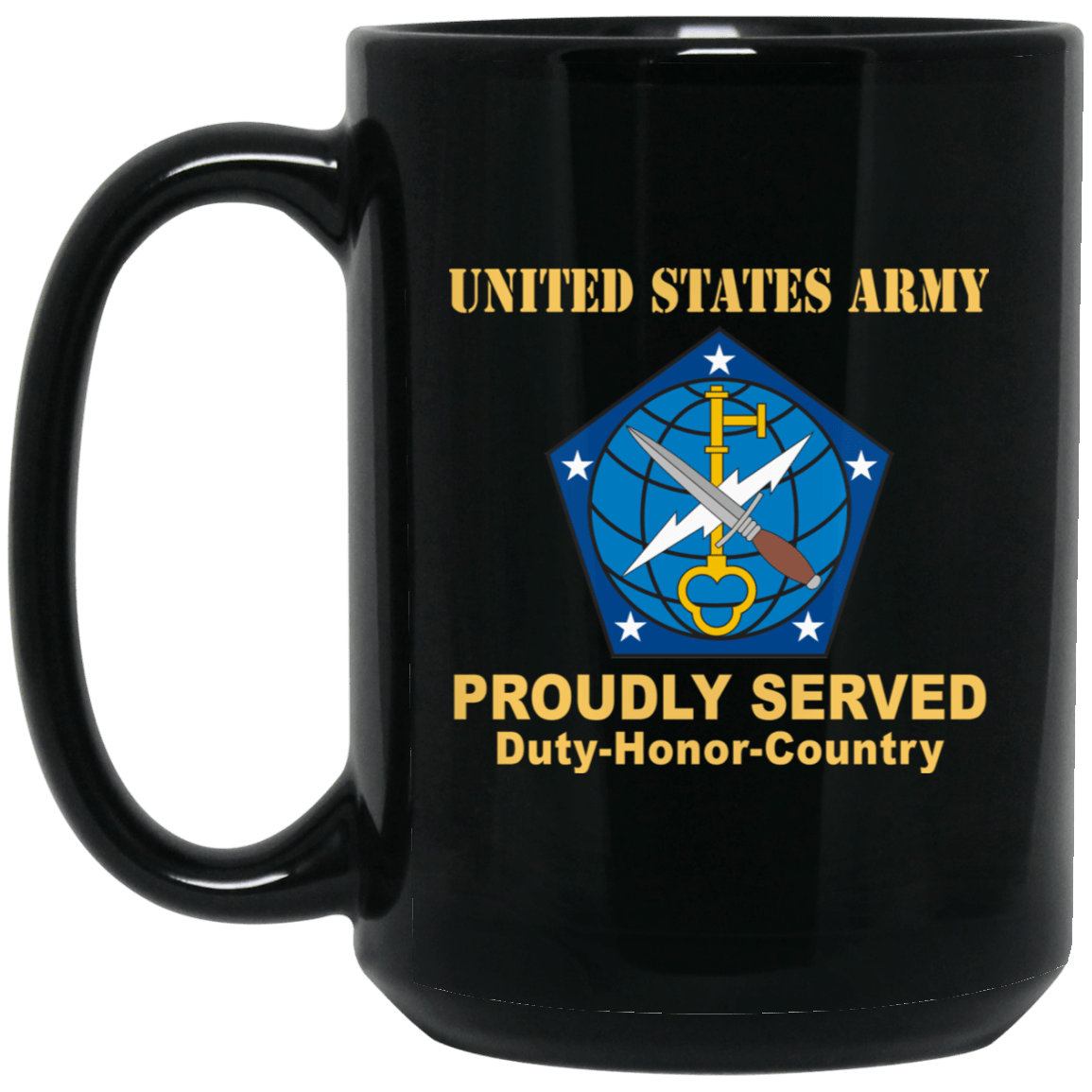 US ARMY 704TH MILITARY INTELLIGENCE BRIGADE- 11 oz - 15 oz Black Mug-Mug-Army-CSIB-Veterans Nation