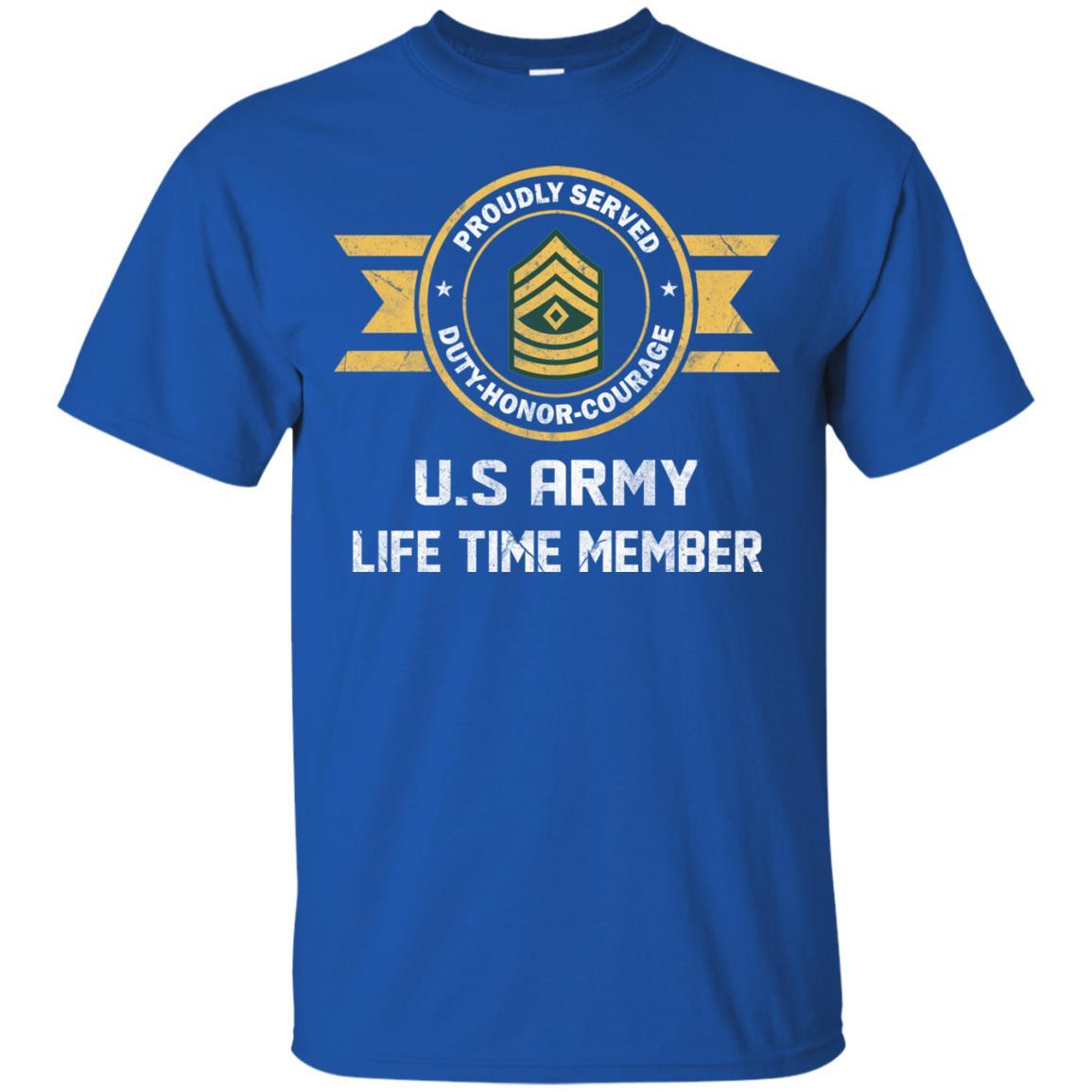 Life Time Member - US Army E-8 First Sergeant E8 1SG Noncommissioned Officer Ranks Men T Shirt On Front-TShirt-Army-Veterans Nation