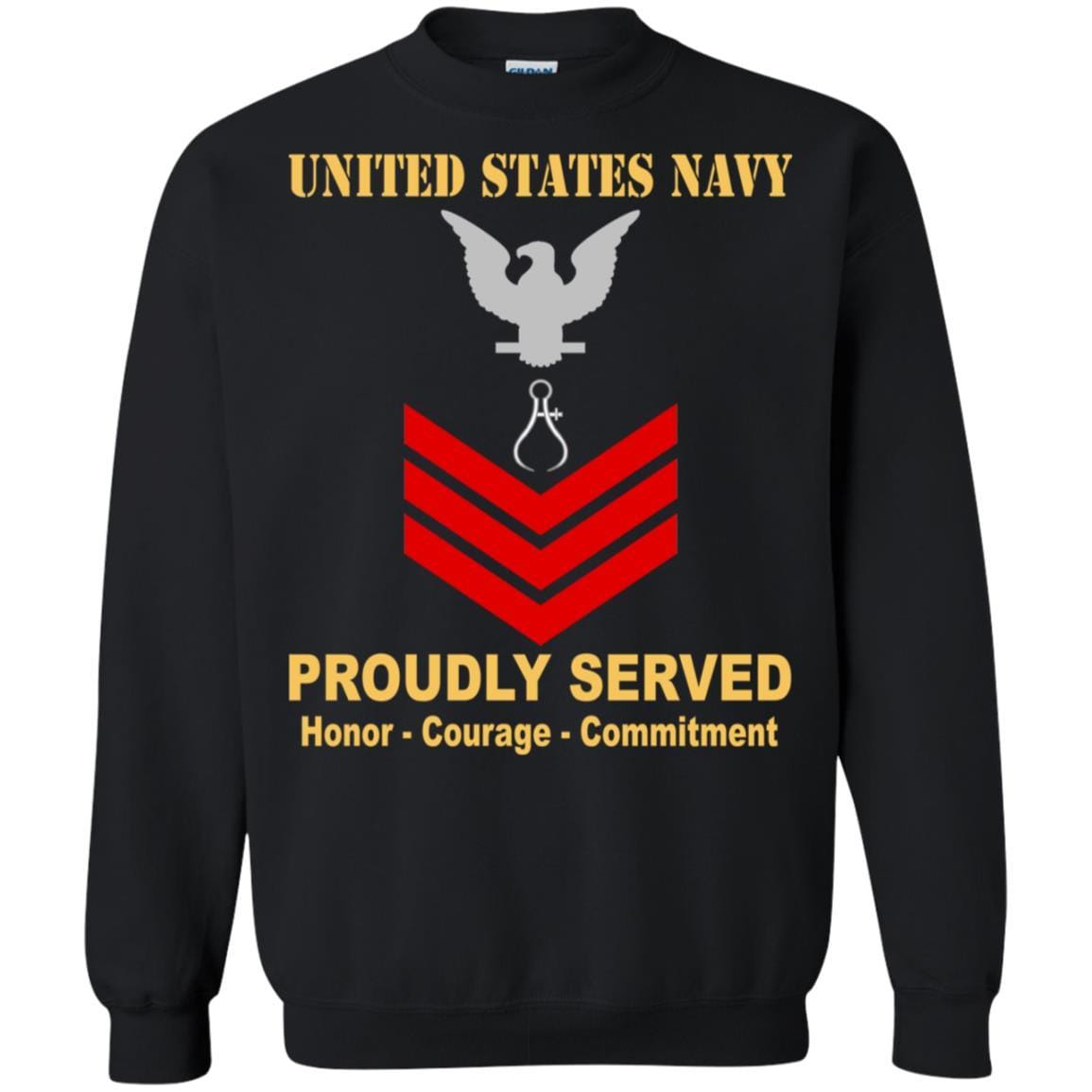 Navy Instrumentman Navy IM E-6 Rating Badges Proudly Served T-Shirt For Men On Front-TShirt-Navy-Veterans Nation