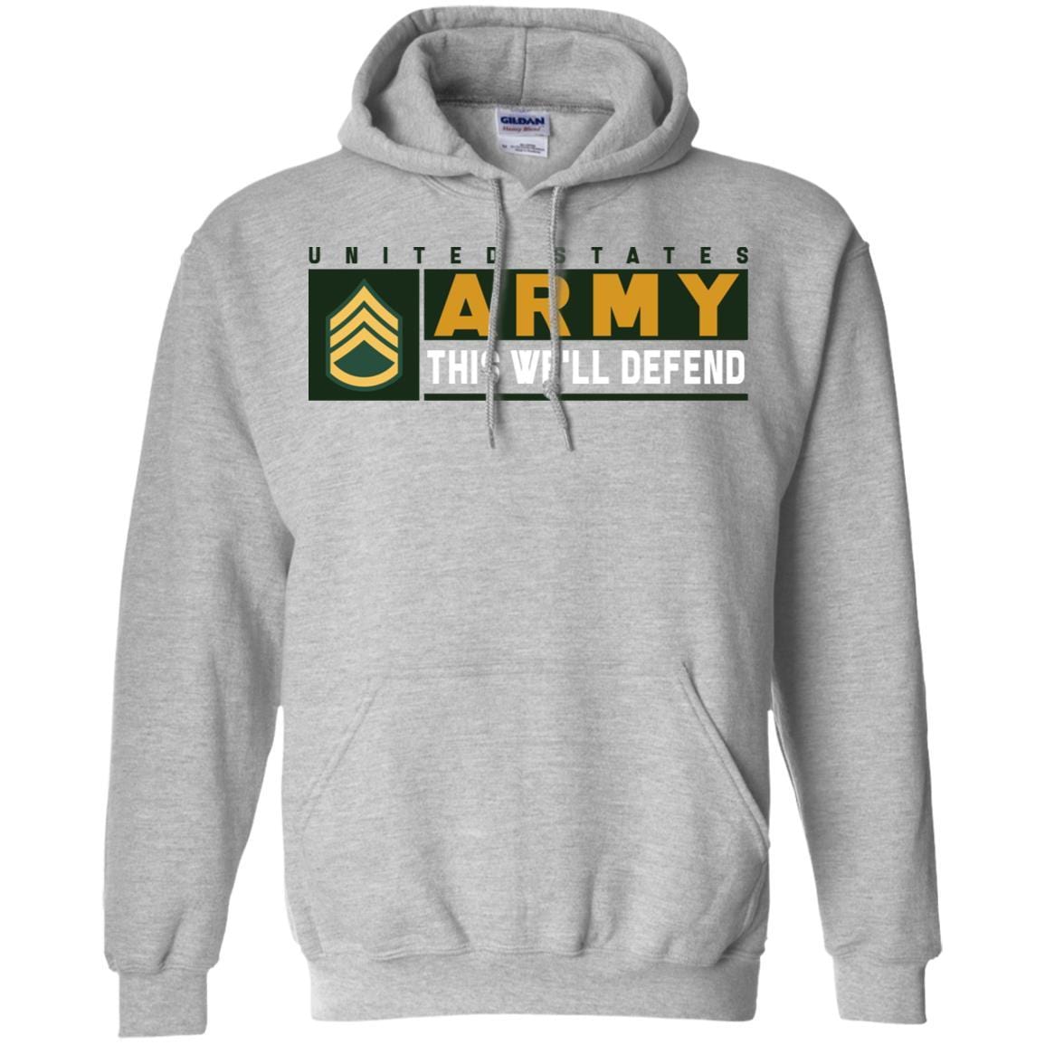 US Army E-6 SSG This We Will Defend Long Sleeve - Pullover Hoodie-TShirt-Army-Veterans Nation