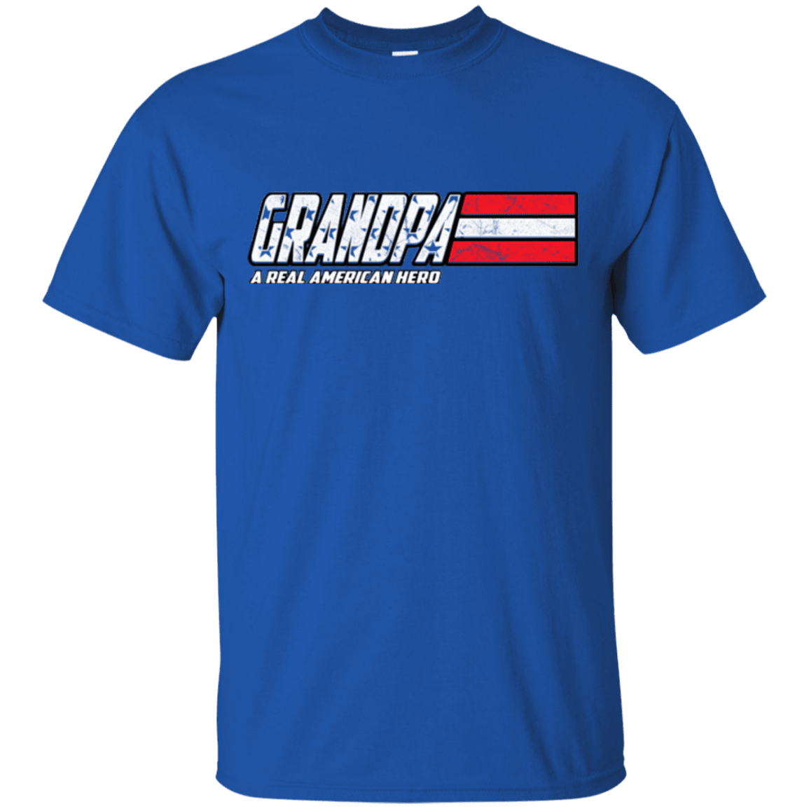 Military T-Shirt "Grandpa - A Real American Hero - Men" Front-TShirt-General-Veterans Nation