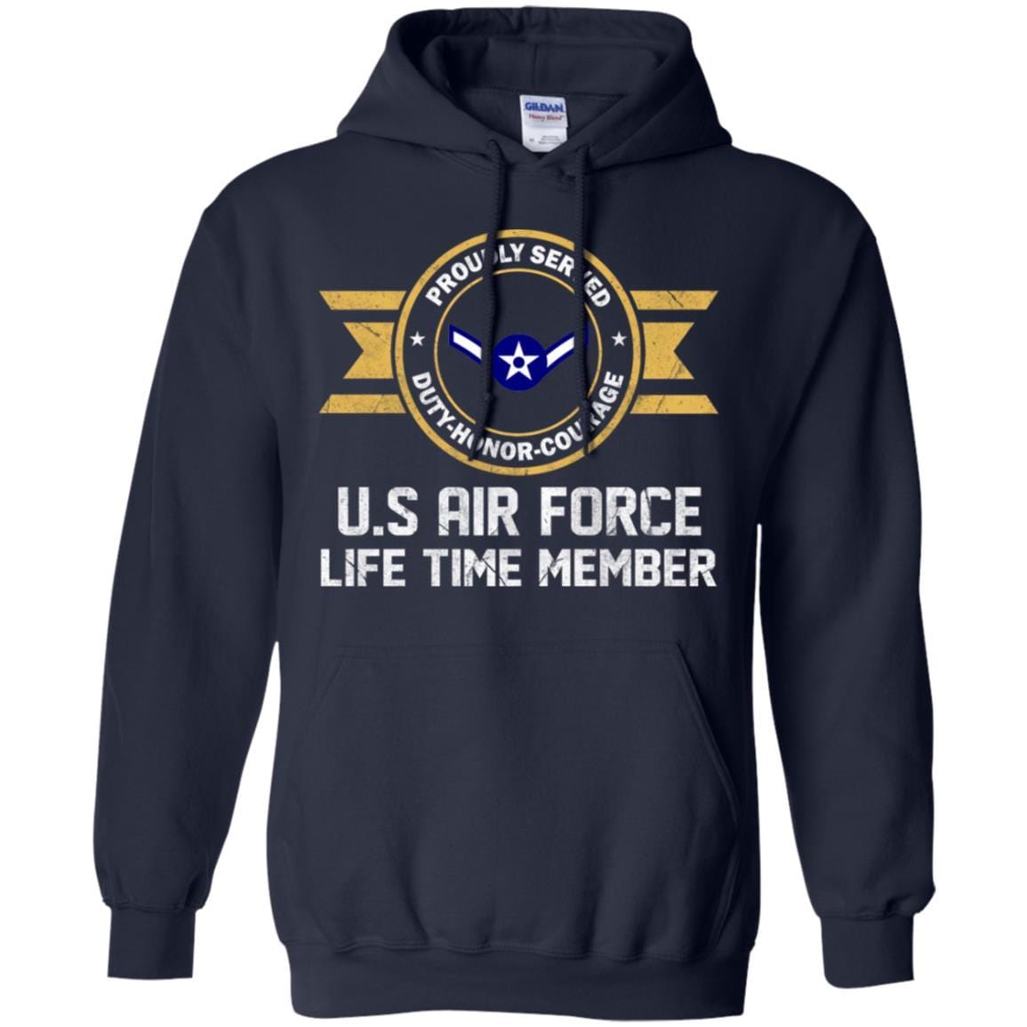 Life time member-US Air Force E-2 Airman Amn E2 Ranks Enlisted Airman Rank Men T Shirt On Front-TShirt-USAF-Veterans Nation