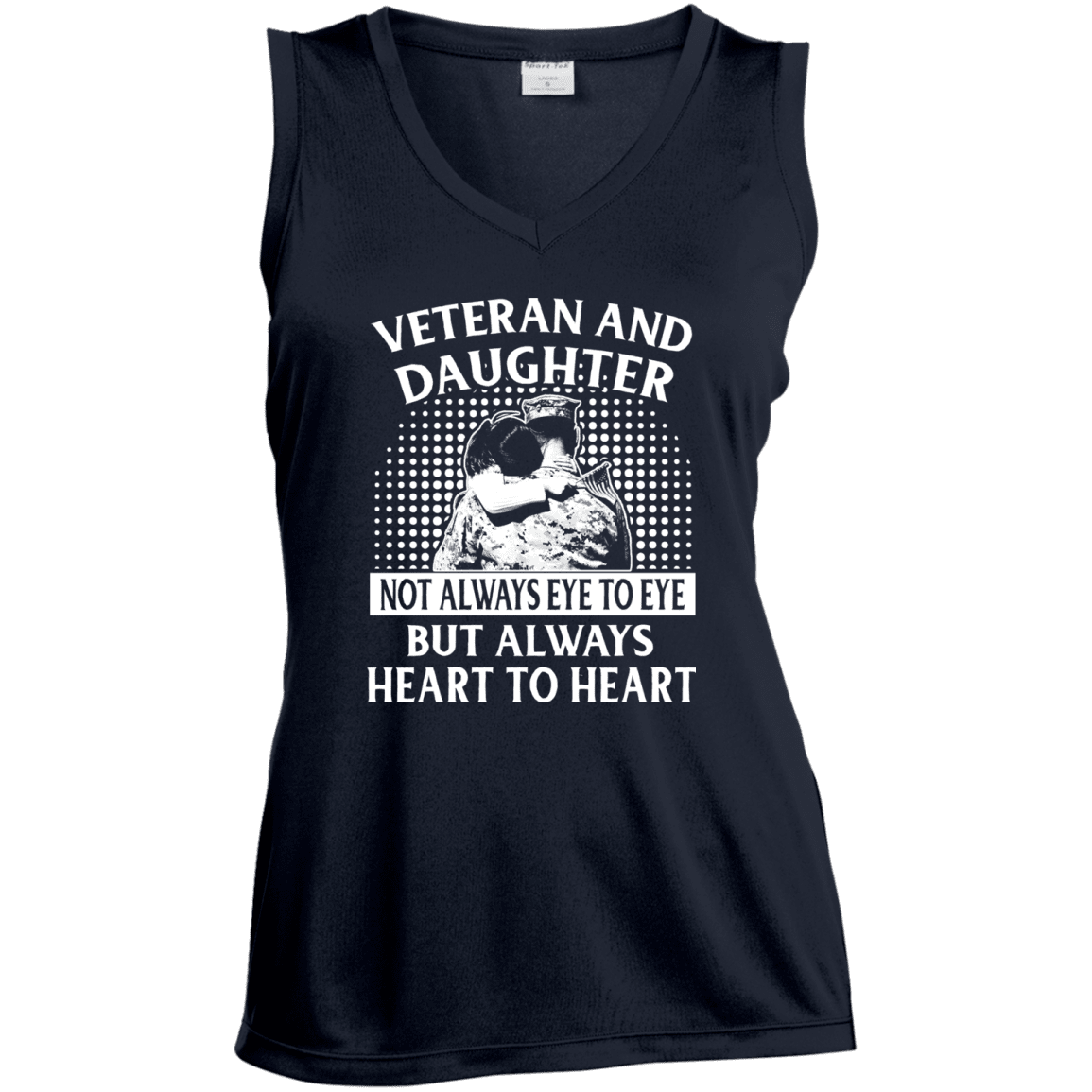 Military T-Shirt "Veteran And Daughter Always Heart To Heart"-TShirt-General-Veterans Nation