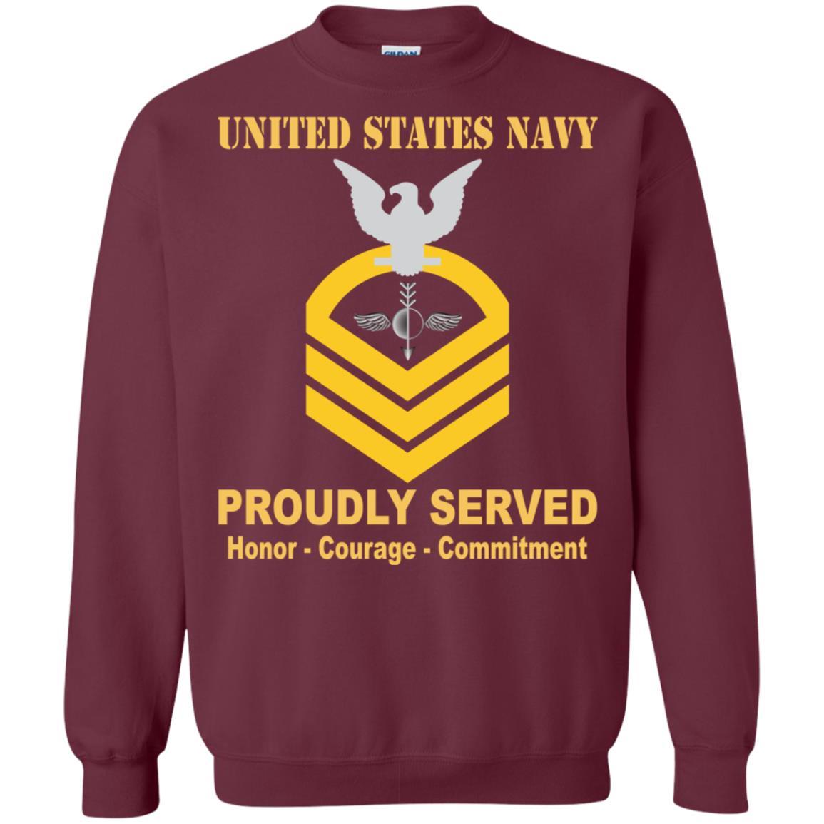 Navy Aerographers Mate Navy AG E-7 Rating Badges Proudly Served T-Shirt For Men On Front-TShirt-Navy-Veterans Nation