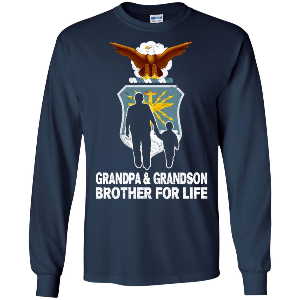 AIR FORCE GRANDPA AND GRANDDAUGHTER ( GRANDSON ) BROTHER FOR LIFE T-Shirt On Front-TShirt-USAF-Veterans Nation