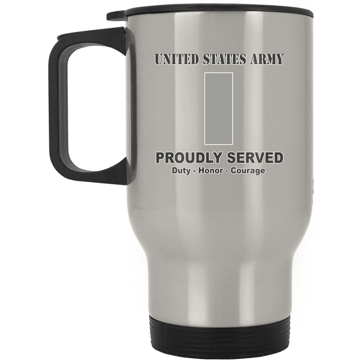 US Army O-2 First Lieutenant O2 1LT Commissioned Officer Ranks White Coffee Mug - Stainless Travel Mug-Mug-Army-Ranks-Veterans Nation