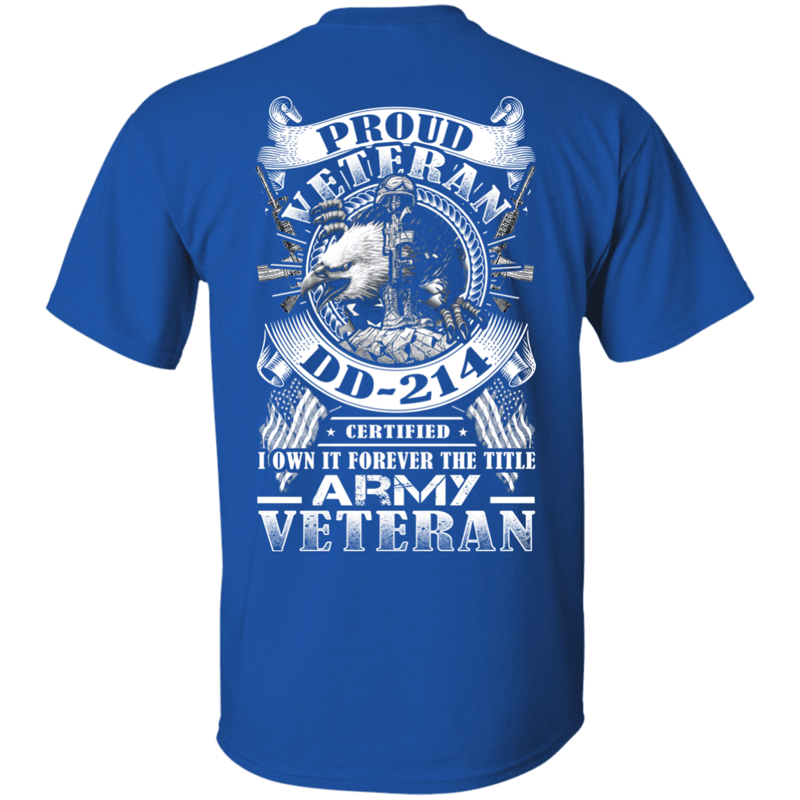 Proud Army Veteran DD214 Back T Shirts-TShirt-Army-Veterans Nation