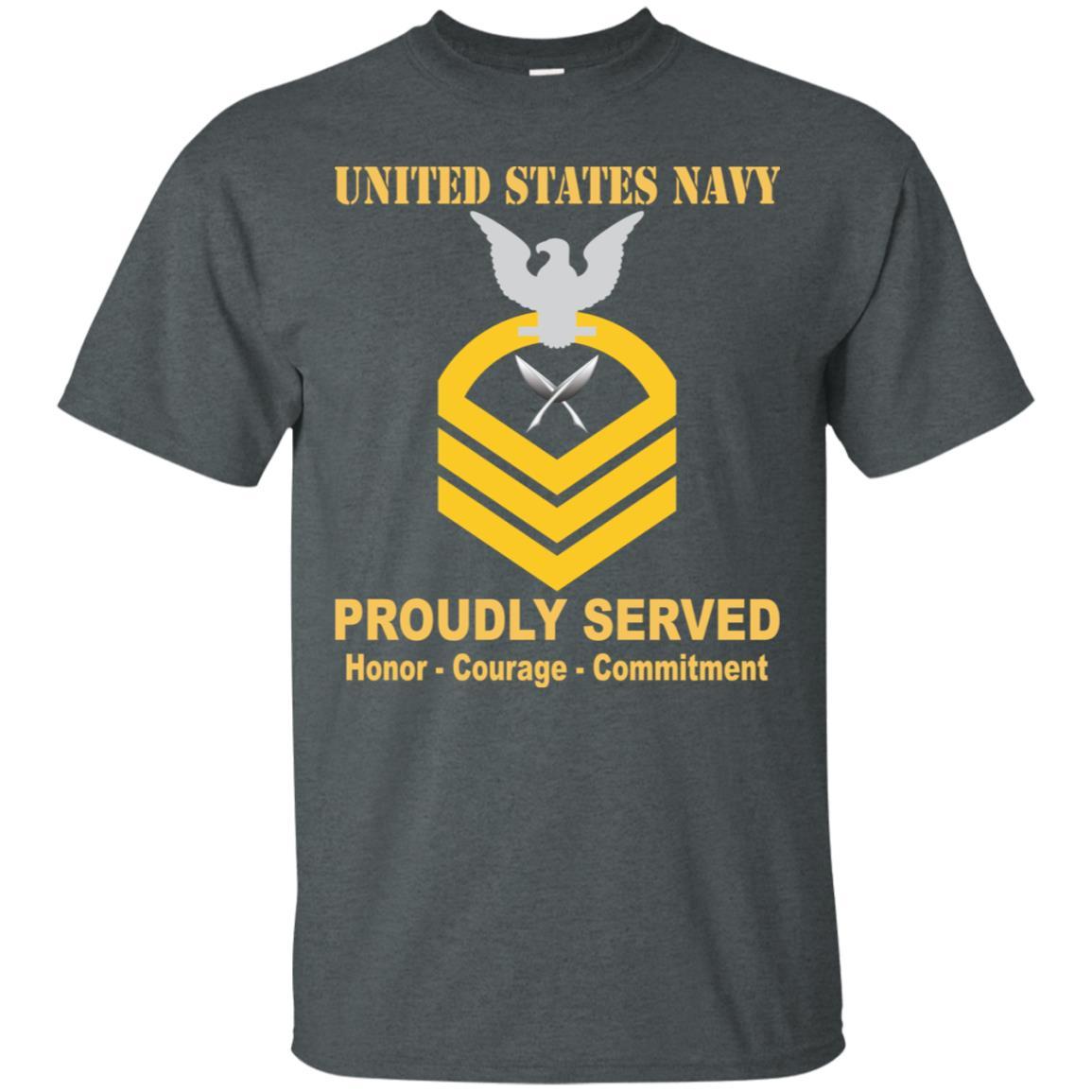 U.S Navy Yeoman Navy YN E-7 Rating Badges Proudly Served T-Shirt For Men On Front-TShirt-Navy-Veterans Nation