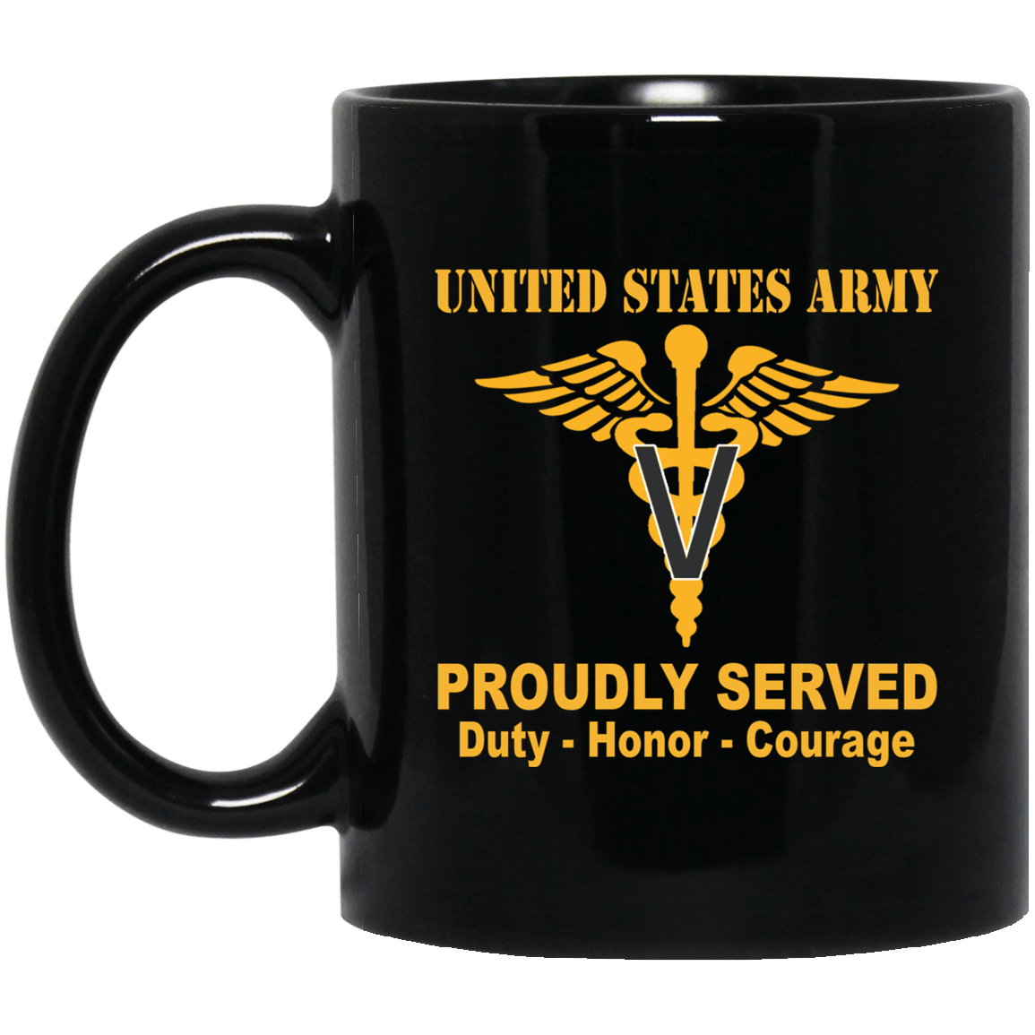 US Army Veterinary Corps Black Mug 11 oz - 15 oz-Mug-Army-Branch-Veterans Nation