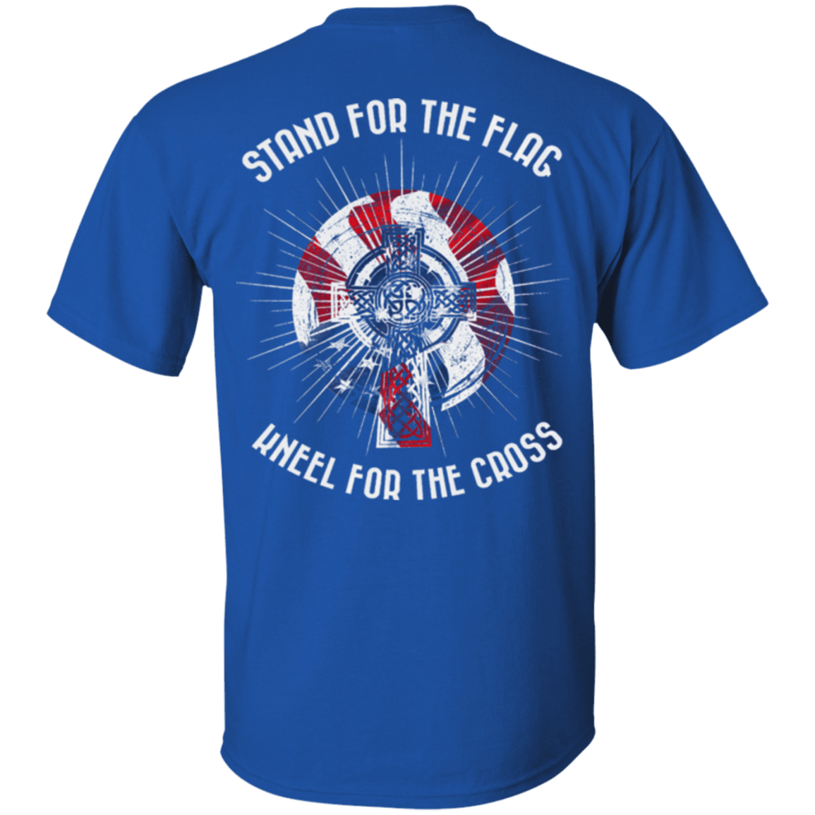 Military T-Shirt "Veteran - Stand For The Flag Kneel For The Cross"-TShirt-General-Veterans Nation