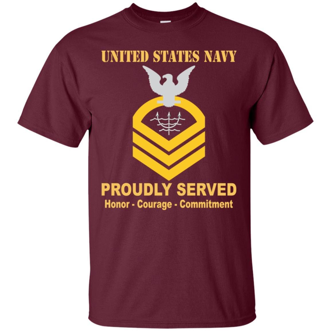 Navy Ocean Systems Technician Navy OT E-7 Rating Badges Proudly Served T-Shirt For Men On Front-TShirt-Navy-Veterans Nation