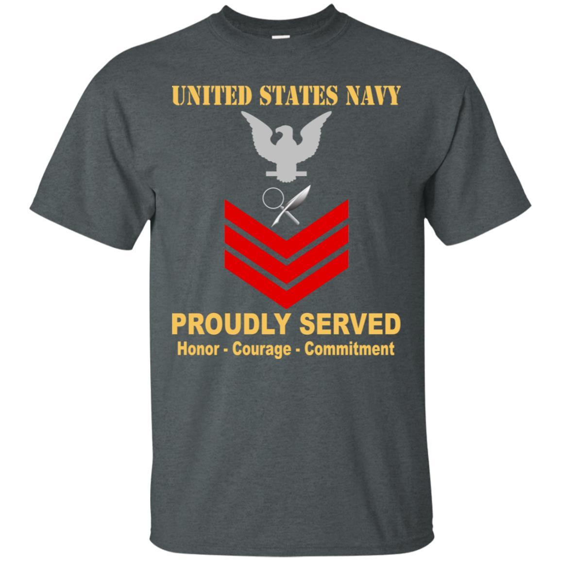 Navy Intelligence Specialist Navy IS E-6 Rating Badges Proudly Served T-Shirt For Men On Front-TShirt-Navy-Veterans Nation