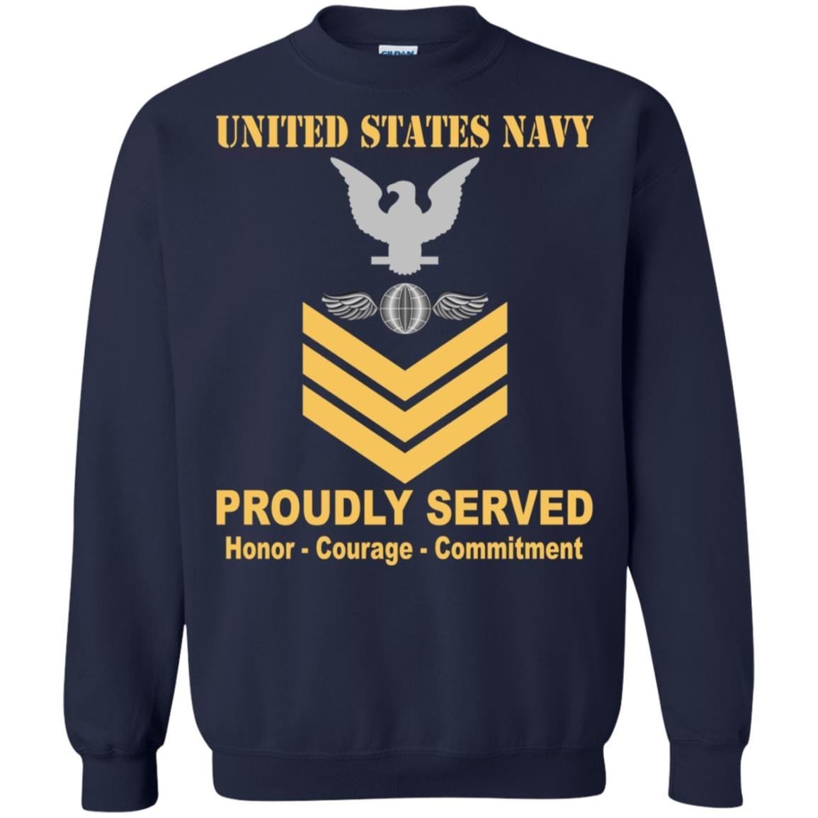 Navy Aviation Electricians Mate Navy AE E-6 Rating Badges Proudly Served T-Shirt For Men On Front-TShirt-Navy-Veterans Nation