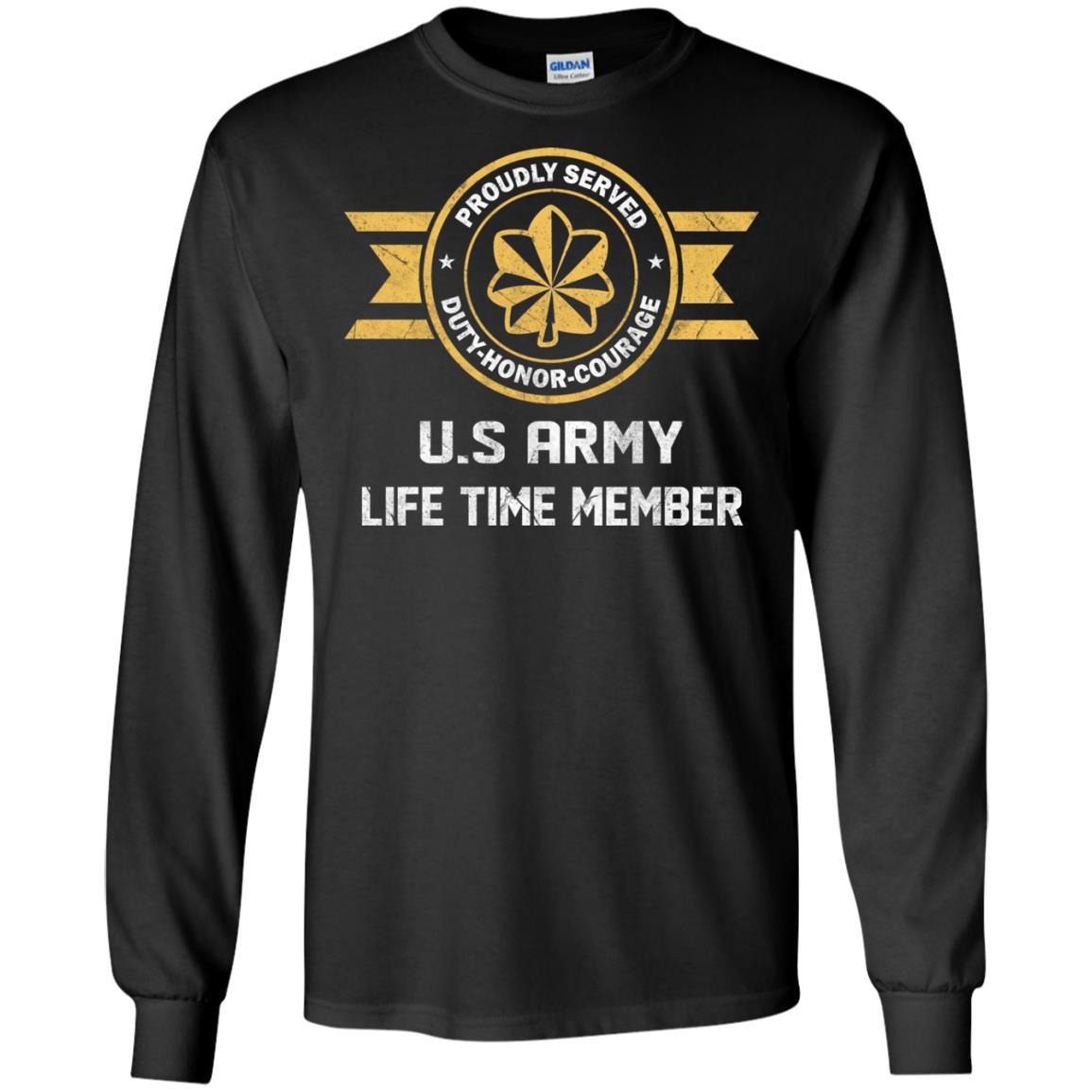 Life Time Member - US Army O-4 Major O4 MAJ Field Officer Ranks Men T Shirt On Front-TShirt-Army-Veterans Nation