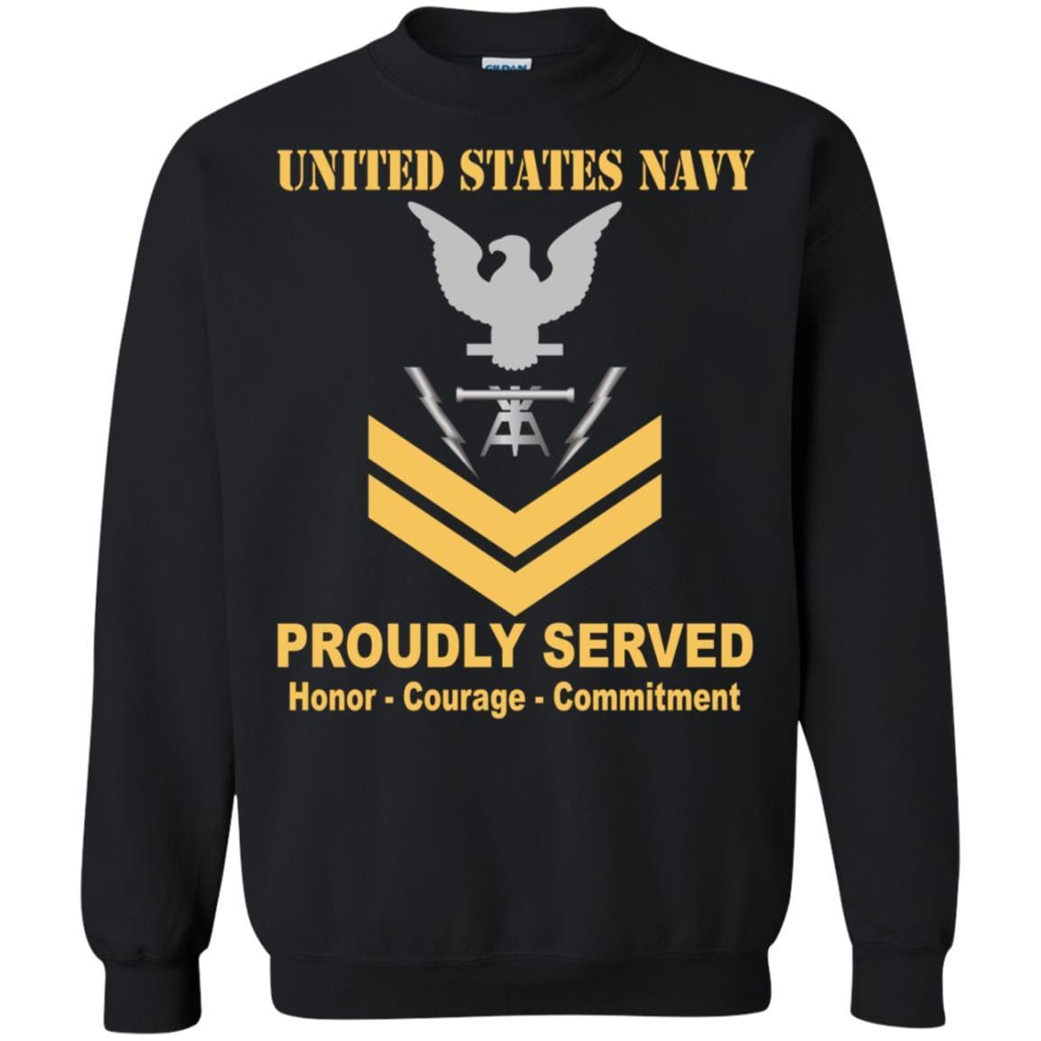 Navy Fire Controlman Navy FC E-5 Rating Badges Proudly Served T-Shirt For Men On Front-TShirt-Navy-Veterans Nation