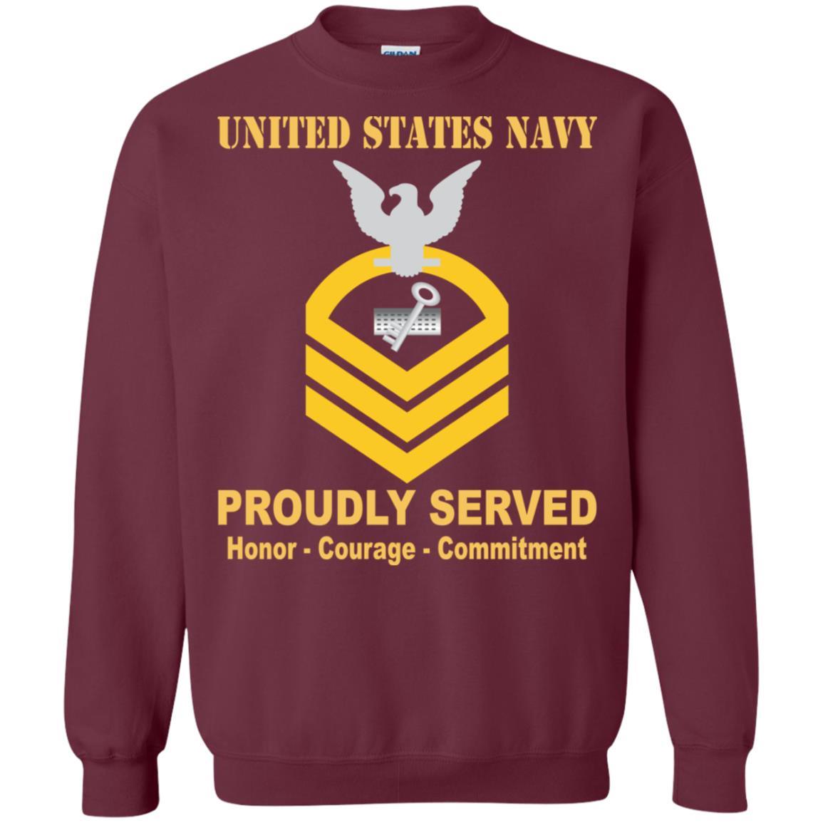 Navy Disbursing Clerk Navy DK E-7 Rating Badges Proudly Served T-Shirt For Men On Front-TShirt-Navy-Veterans Nation