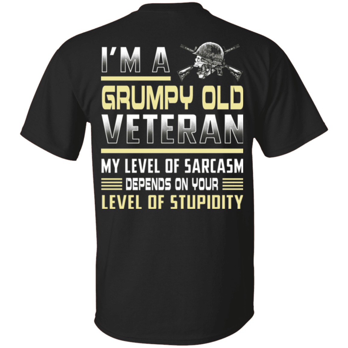 Military T-Shirt "I'm A Grumpy Old Veteran" - Men Back-TShirt-General-Veterans Nation