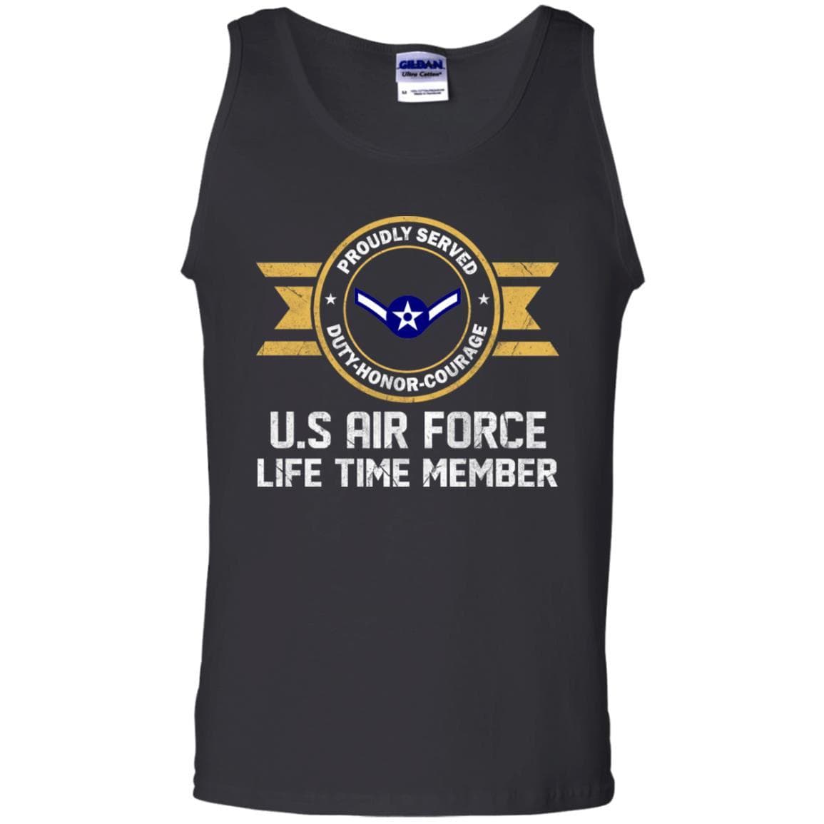 Life time member-US Air Force E-2 Airman Amn E2 Ranks Enlisted Airman Rank Men T Shirt On Front-TShirt-USAF-Veterans Nation