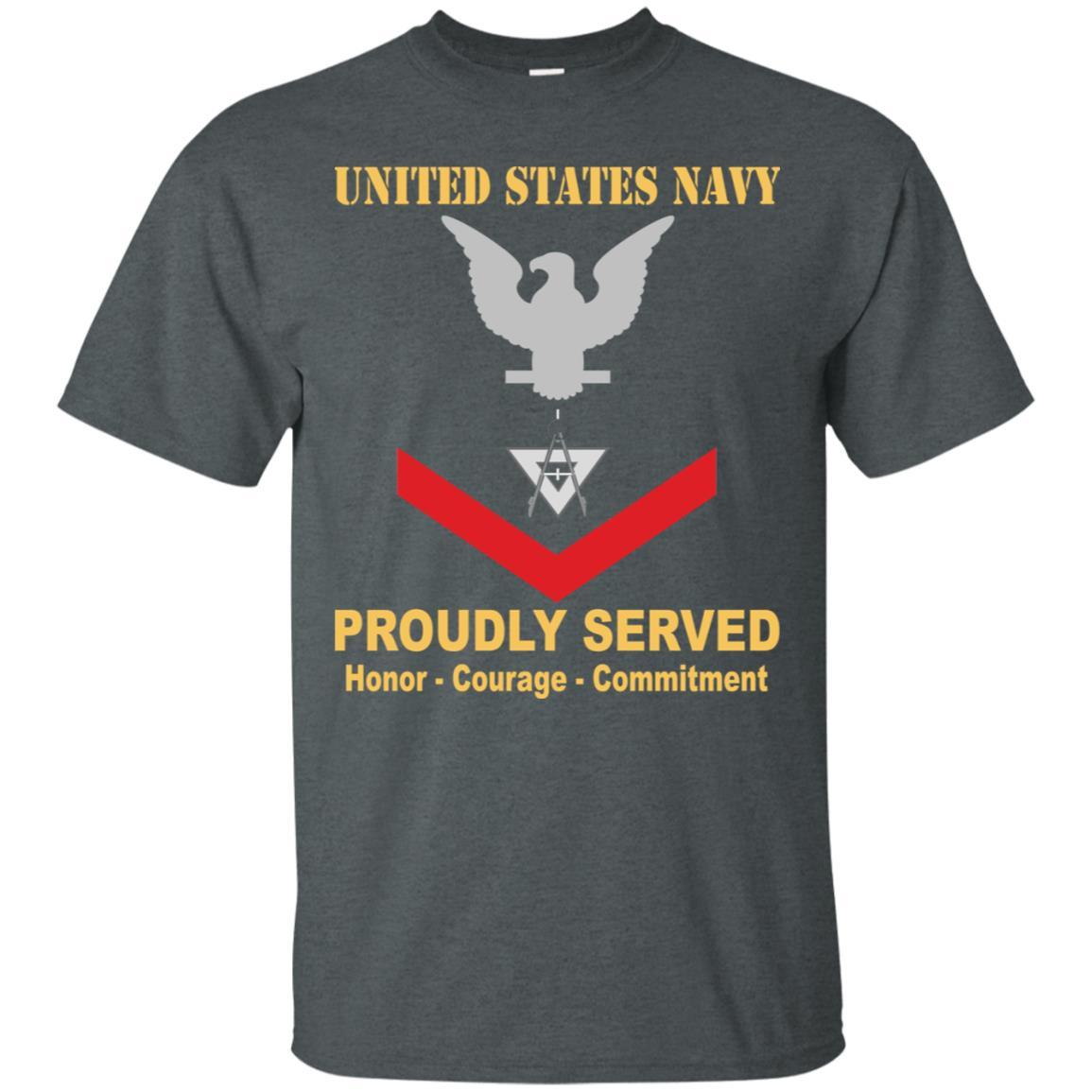 Navy Draftsman Navy DM E-4 Rating Badges Proudly Served T-Shirt For Men On Front-TShirt-Navy-Veterans Nation