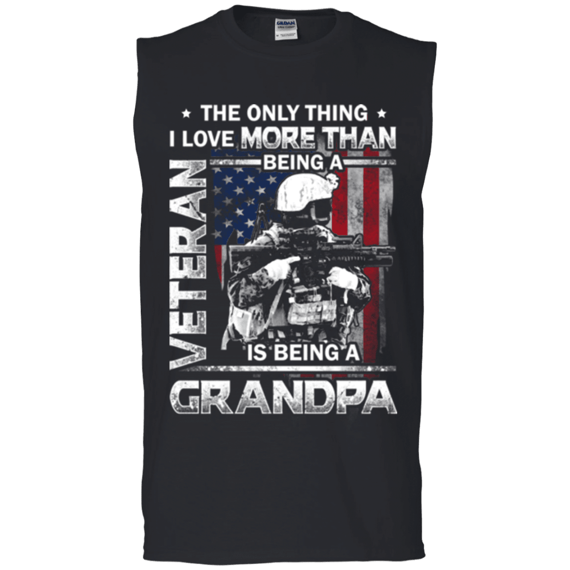 Military T-Shirt "I love Being A Grandpa Veteran - Men" Front-TShirt-General-Veterans Nation