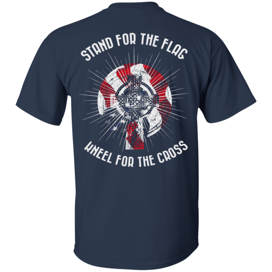 Military T-Shirt "Veteran - Stand For The Flag Kneel For The Cross"-TShirt-General-Veterans Nation