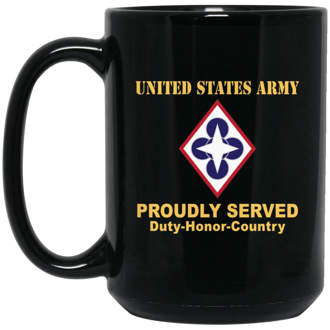 US ARMY CSIB COMBINED ARMS SUPPORT COMMAND- 11 oz - 15 oz Black Mug-Mug-Army-CSIB-Veterans Nation