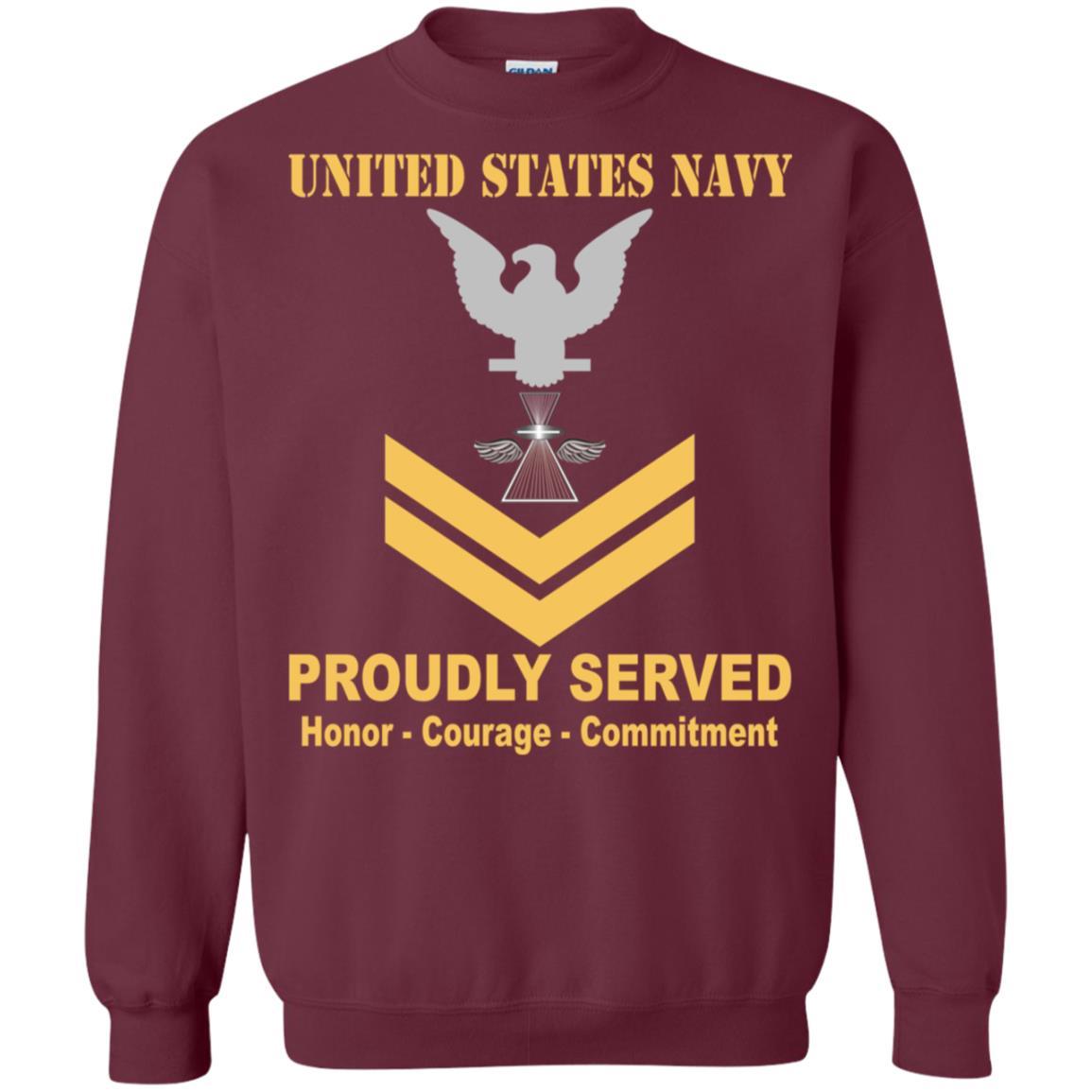 US Navy Photographer's Mate Navy PH E-5 Rating Badges Proudly Served T-Shirt For Men On Front-TShirt-Navy-Veterans Nation