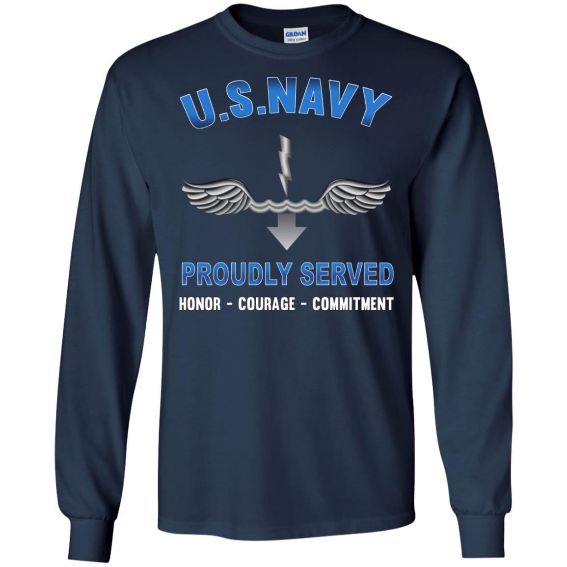 Navy Antisubmarine Warfare Technician Navy AX - Proudly Served T-Shirt For Men On Front-TShirt-Navy-Veterans Nation