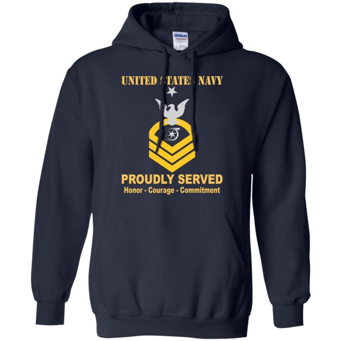 Navy Gas Turbine Systems Technician Navy GS E-8 Rating Badges Proudly Served T-Shirt For Men On Front-TShirt-Navy-Veterans Nation