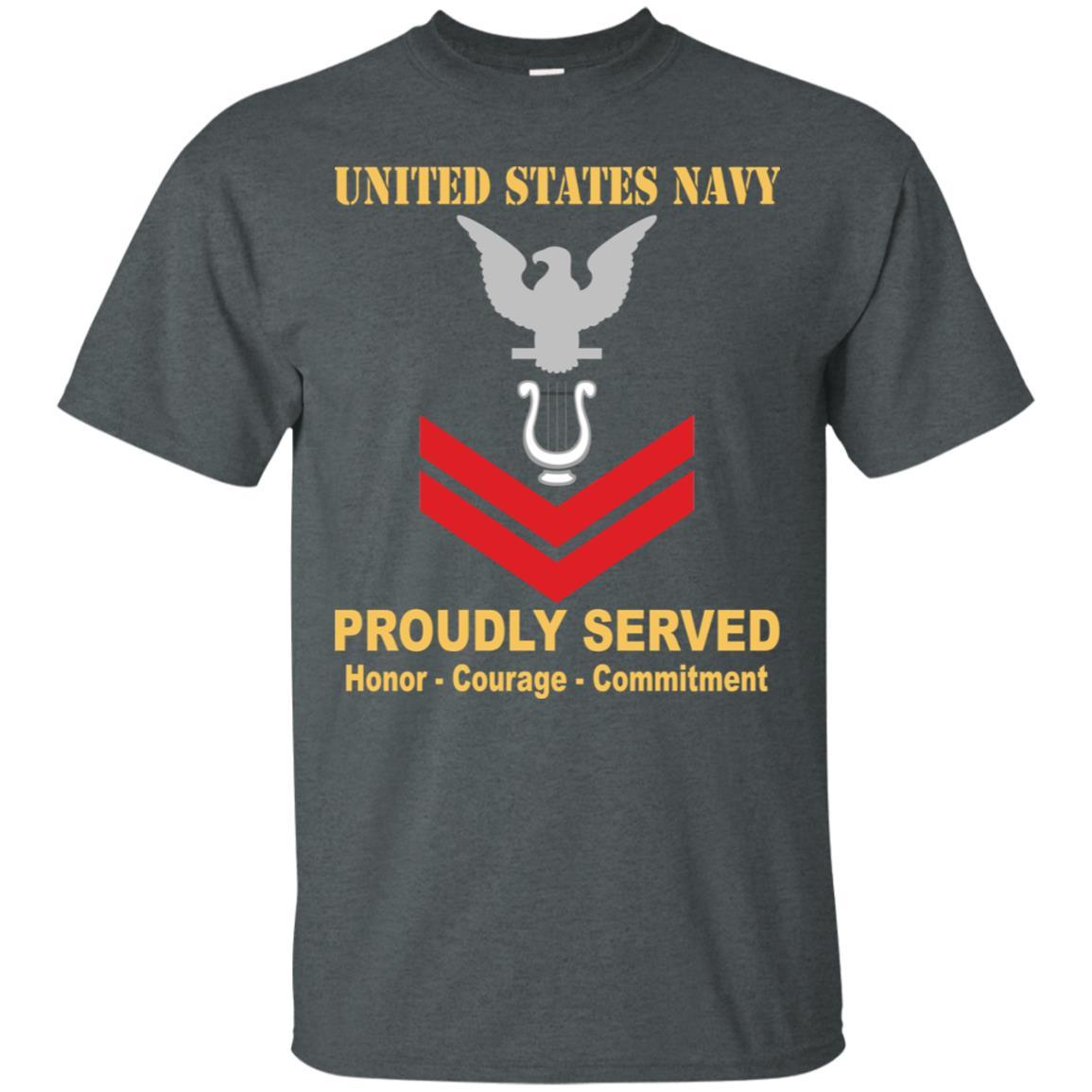 Navy Musician Navy MU E-5 Rating Badges Proudly Served T-Shirt For Men On Front-TShirt-Navy-Veterans Nation