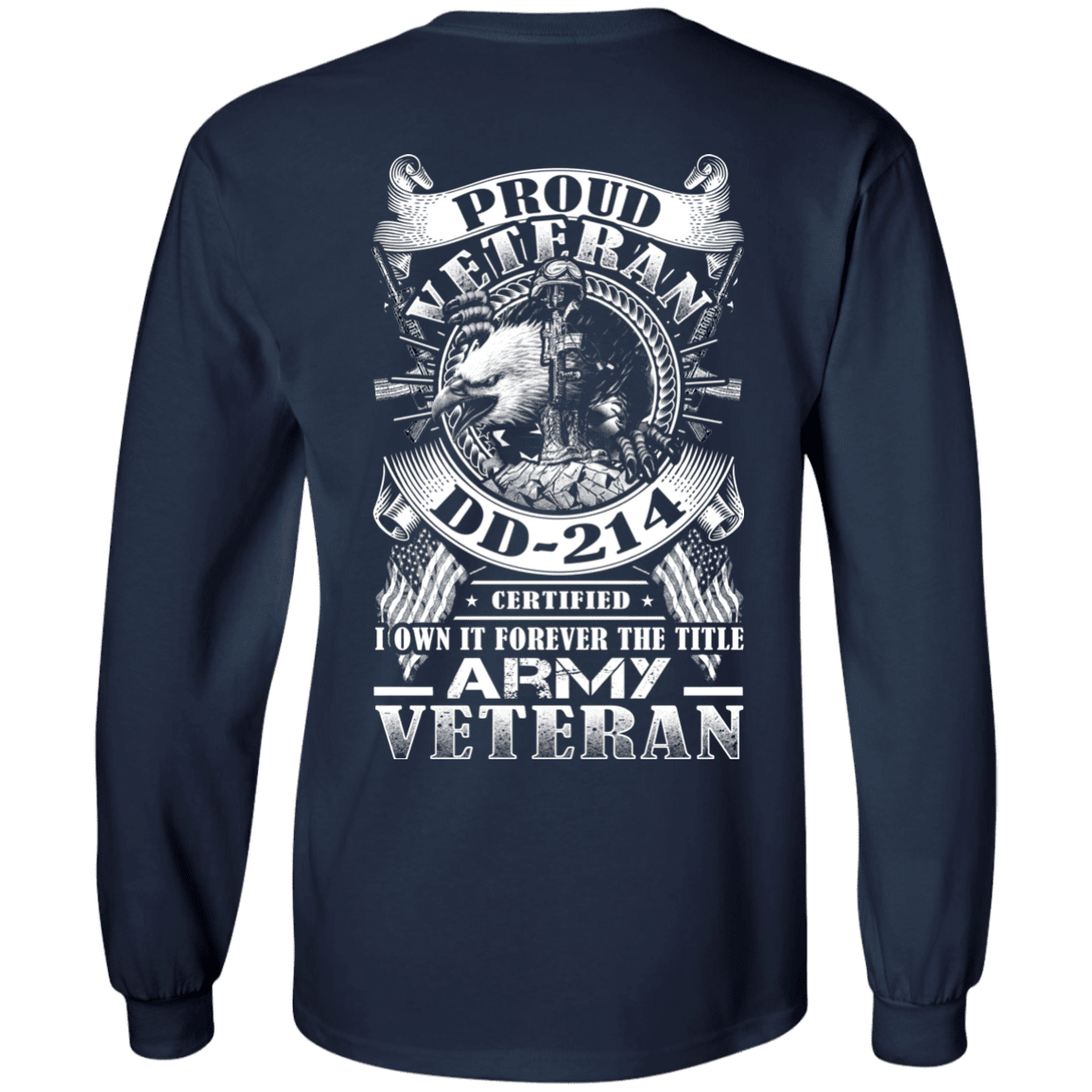 Proud Army Veteran DD214 Back T Shirts-TShirt-Army-Veterans Nation