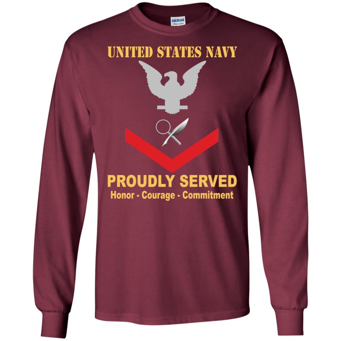 Navy Intelligence Specialist Navy IS E-4 Rating Badges Proudly Served T-Shirt For Men On Front-TShirt-Navy-Veterans Nation