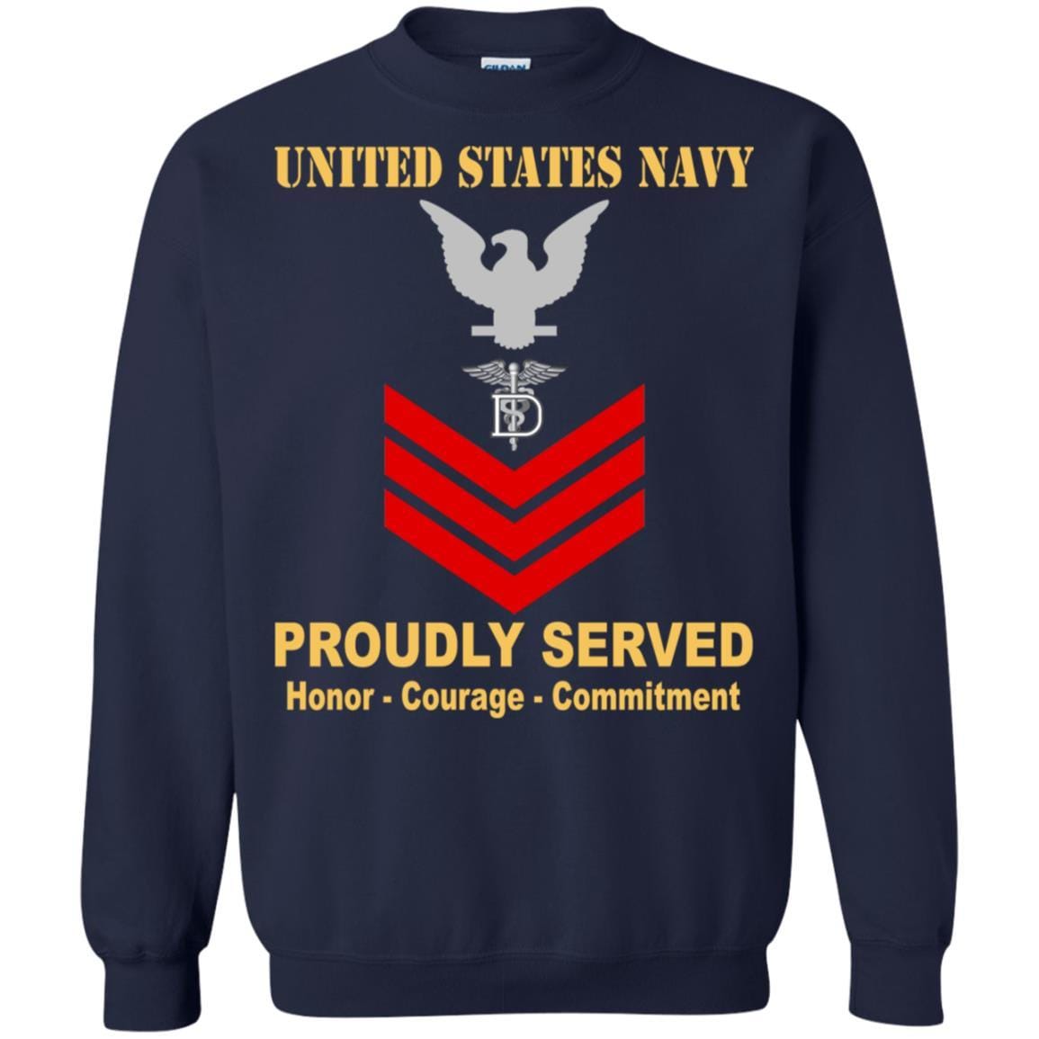 Navy Dental Technician Navy DT E-6 Rating Badges Proudly Served T-Shirt For Men On Front-TShirt-Navy-Veterans Nation