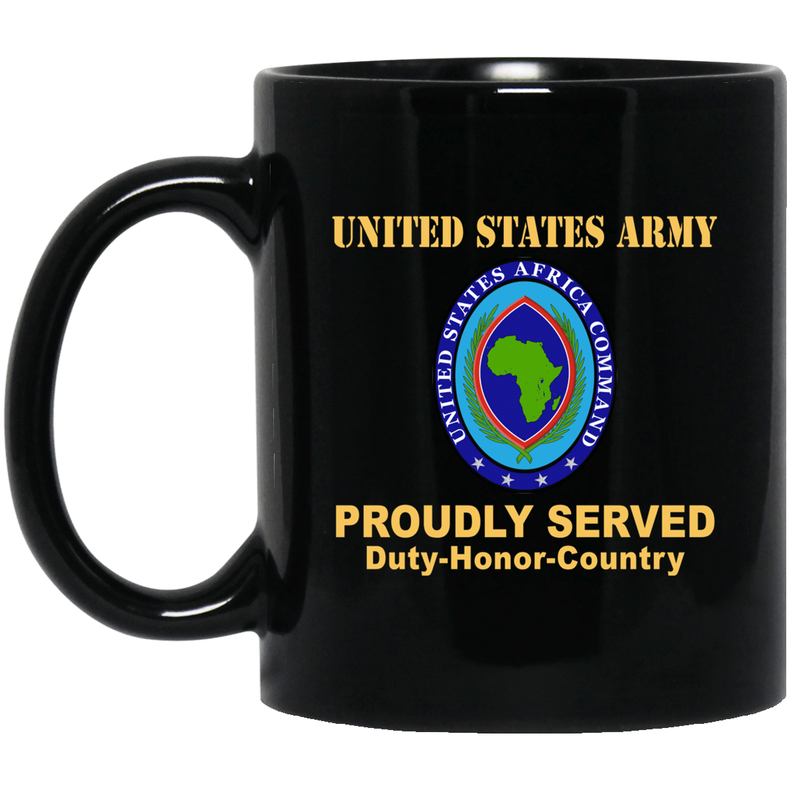 US ARMY AFRICA COMMAND- 11 oz - 15 oz Black Mug-Mug-Army-CSIB-Veterans Nation