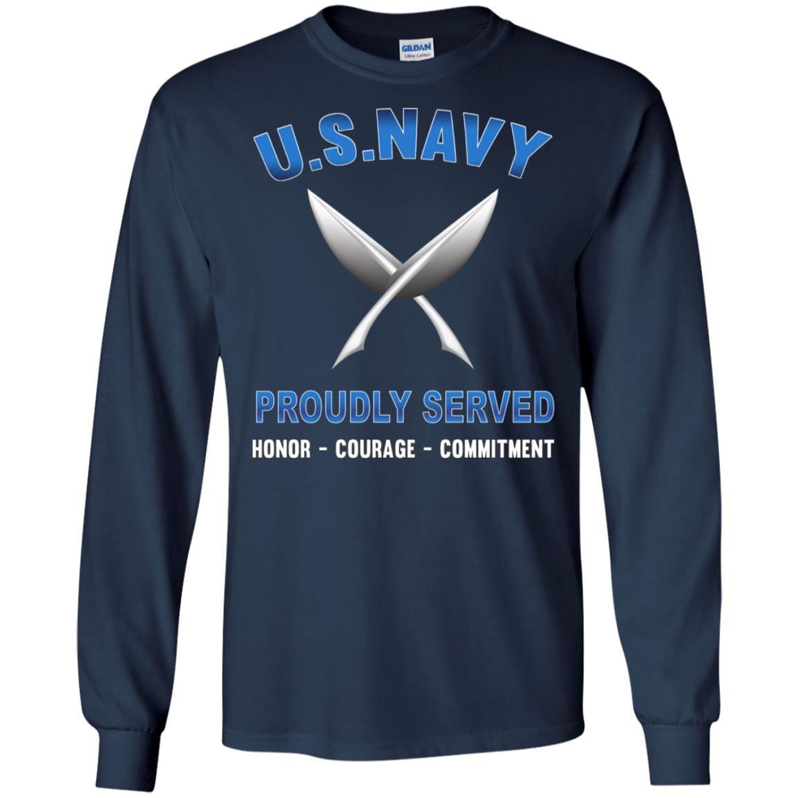 U.S Navy Yeoman Navy YN - Proudly Served T-Shirt For Men On Front-TShirt-Navy-Veterans Nation