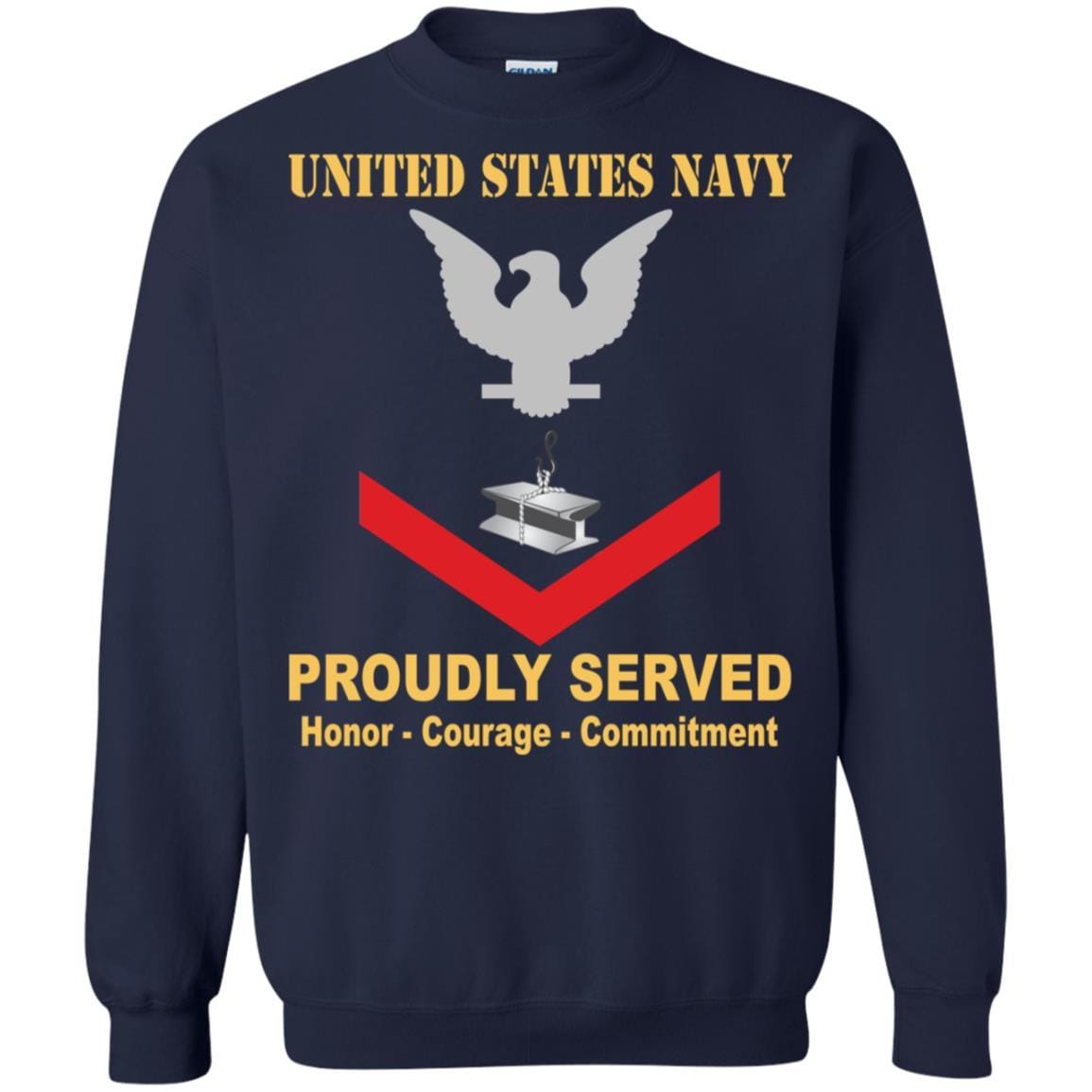 Navy Steelworker Navy SW E-4 Rating Badges Proudly Served T-Shirt For Men On Front-TShirt-Navy-Veterans Nation