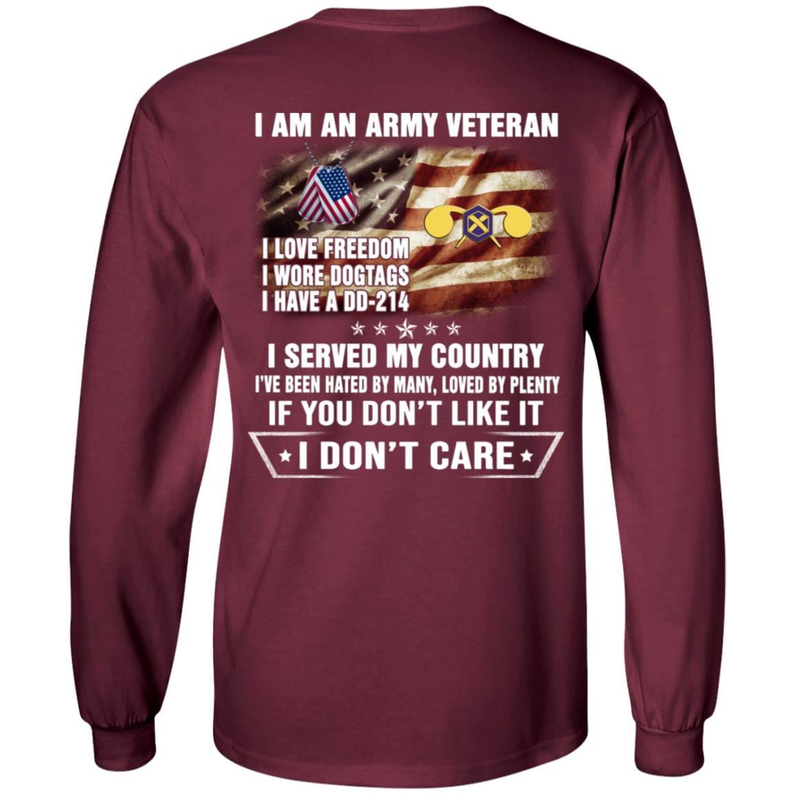 T-Shirt "I Am An Army Chemical Corps Veteran" On Back-TShirt-Army-Veterans Nation