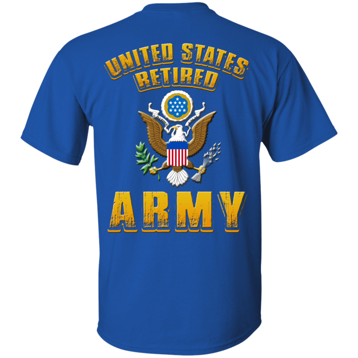 US Retired Army Veteran Back T Shirts-TShirt-Army-Veterans Nation