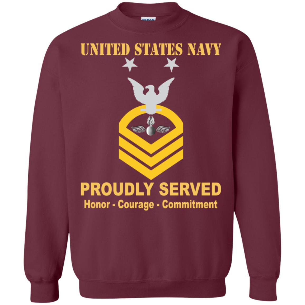 Navy Aviation Ordnanceman Navy AO E-9 Rating Badges Proudly Served T-Shirt For Men On Front-TShirt-Navy-Veterans Nation