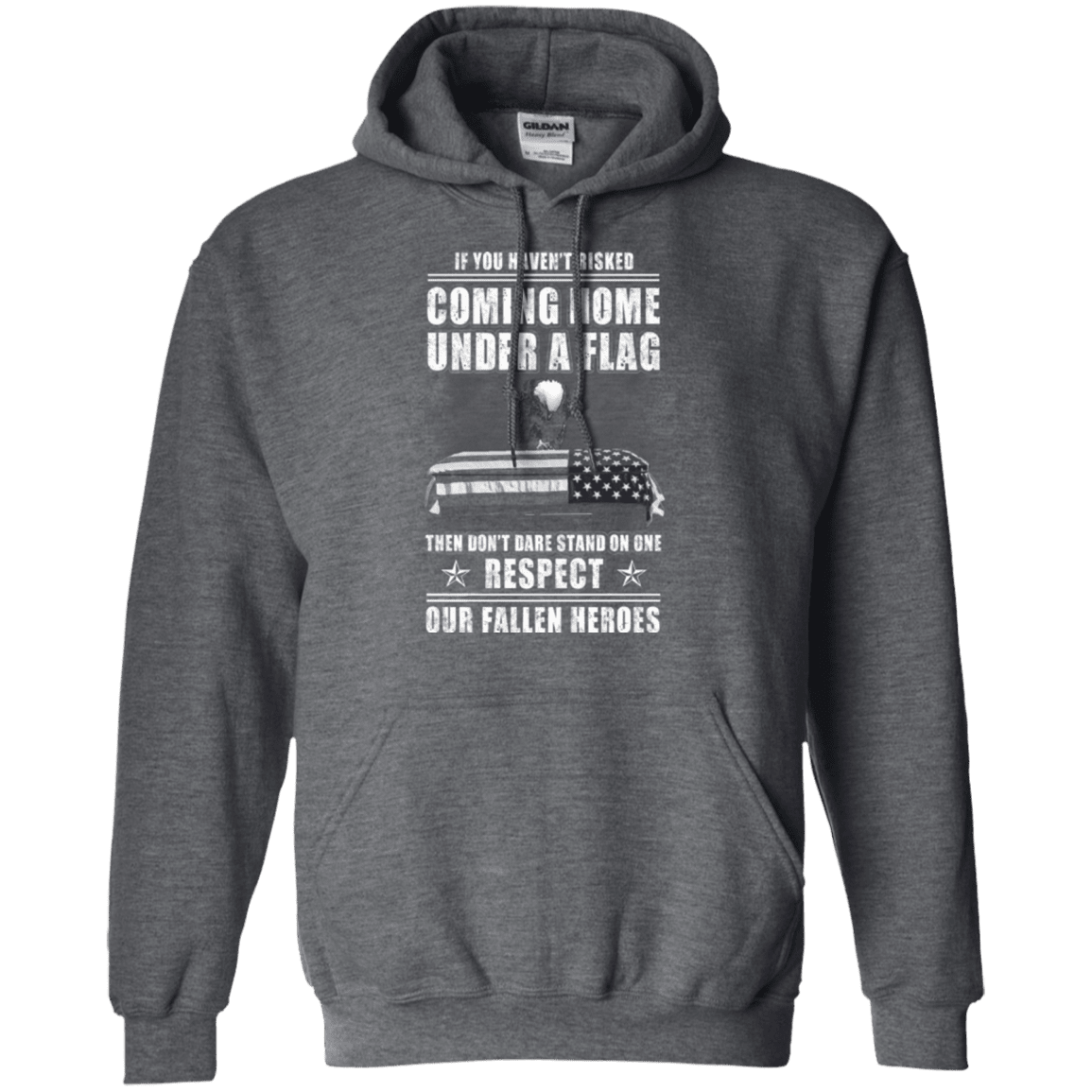 Military T-Shirt "Coming Home Under A Flag Respect Our Fallen Heroes"-TShirt-General-Veterans Nation