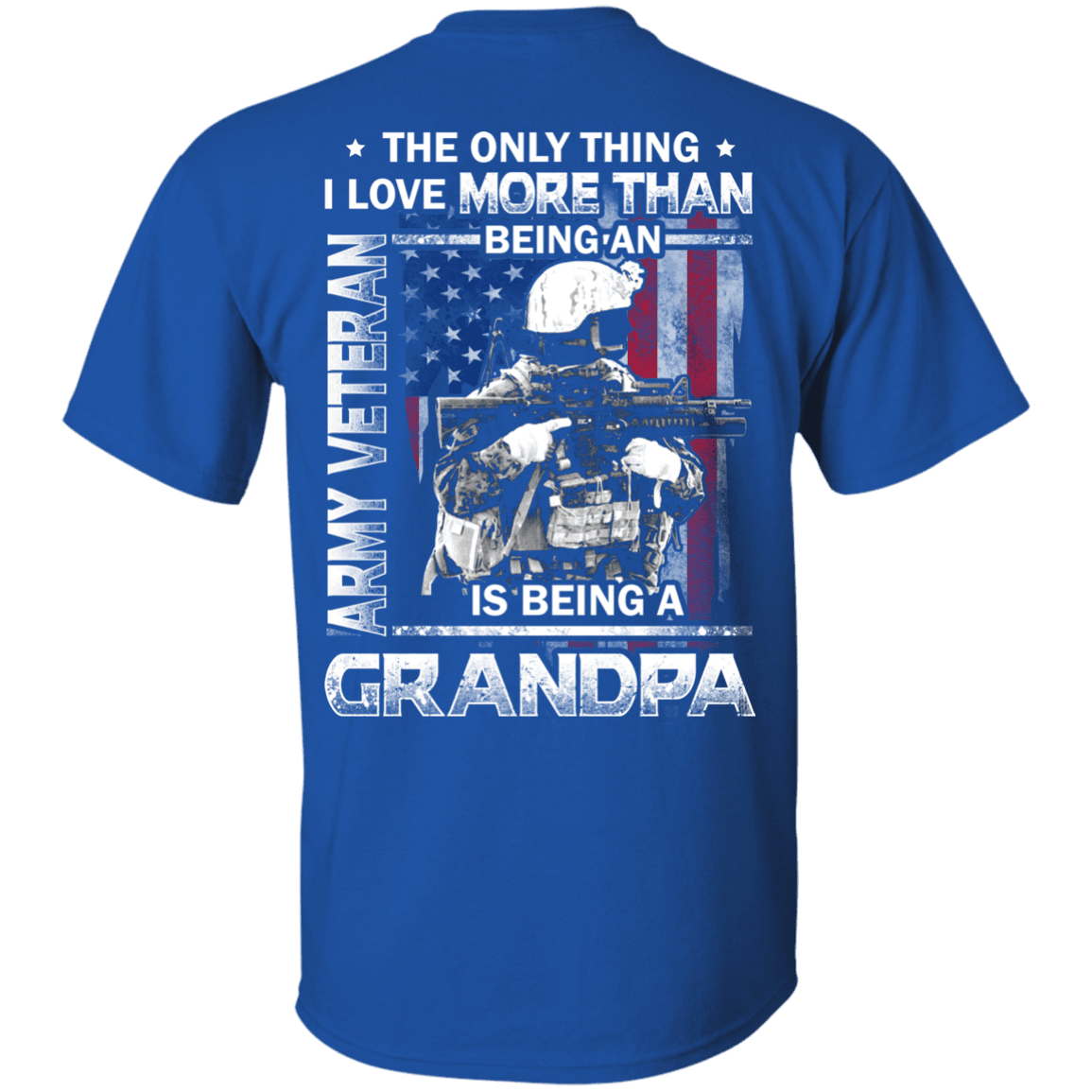 Army Veteran I love Being A Grandpa Men Back T Shirts-TShirt-Army-Veterans Nation