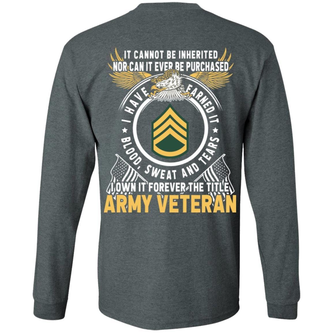 US Army E-6 Staff Sergeant E6 SSG Noncommissioned Officer Ranks T-Shirt For Men On Back-TShirt-Army-Veterans Nation