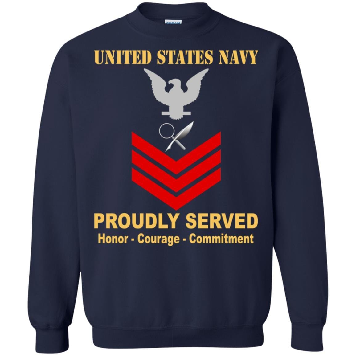 Navy Intelligence Specialist Navy IS E-6 Rating Badges Proudly Served T-Shirt For Men On Front-TShirt-Navy-Veterans Nation