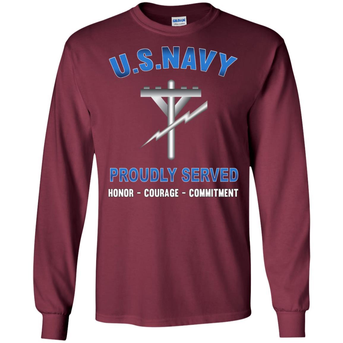 Navy Construction Electrician Navy CE - Proudly Served T-Shirt For Men On Front-TShirt-Navy-Veterans Nation